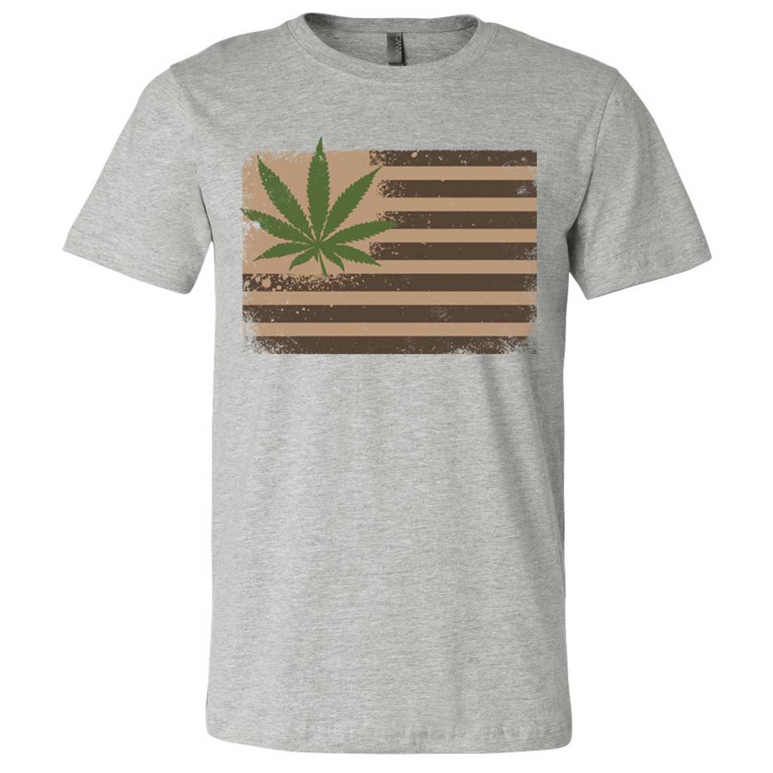 USA Pot Leaf Hemp Flag Design Lightweight Fitted Men's T-Shirt - Comfortable Casual Wear for Festivals, Concerts & 420 Celebrations