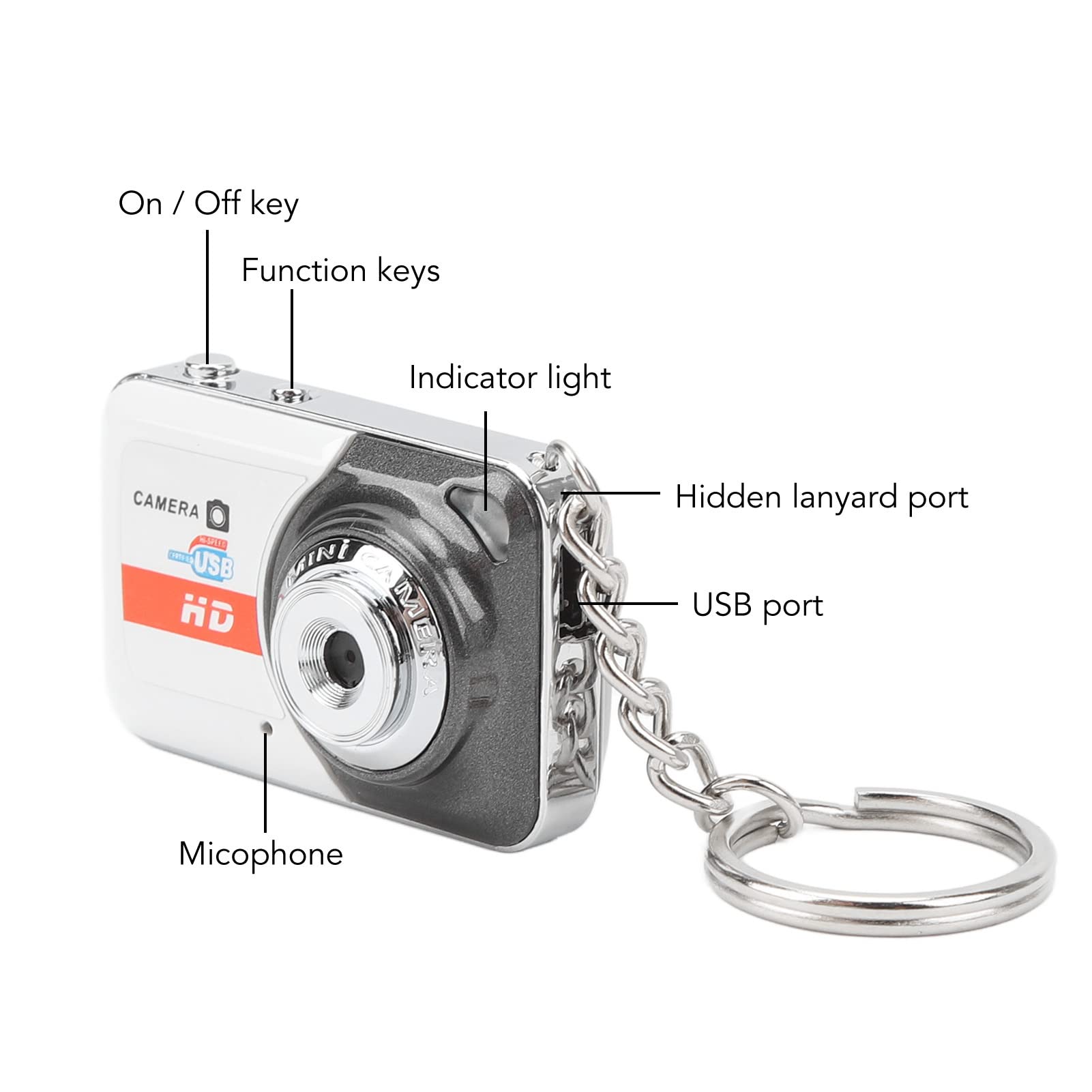 **Mini Digital Camera with Motion Detection - Portable Point and Shoot Video Camera for Teens, Students & Kids - Compact DV Camera for Travel, Vlogging & Everyday Use (Silver Gray)**
