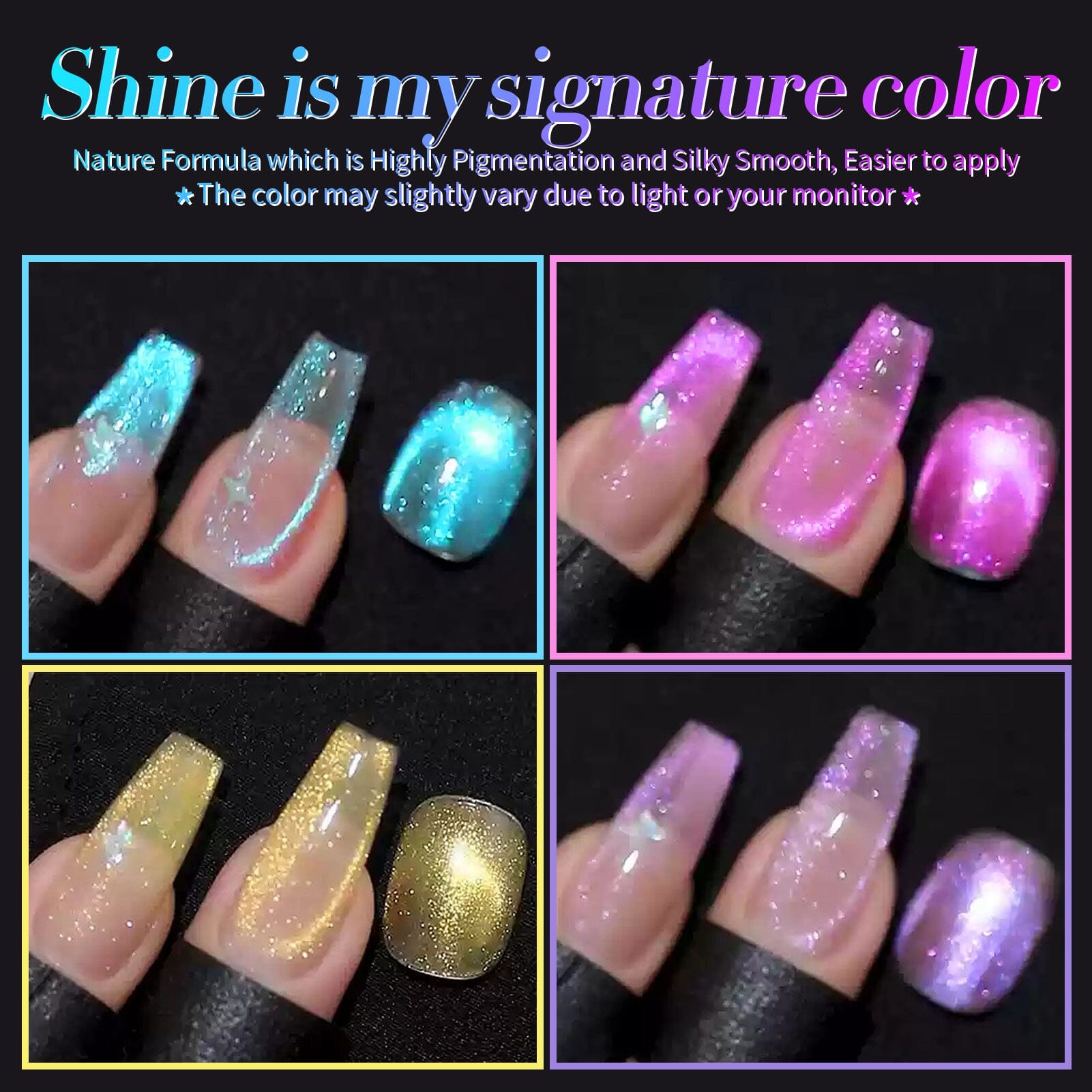 4 Colors Aurora Cat Magnetic Gel Polish Set - 5ml UV LED Nail Polish Kit for Long-Lasting Manicures at Home or Salon