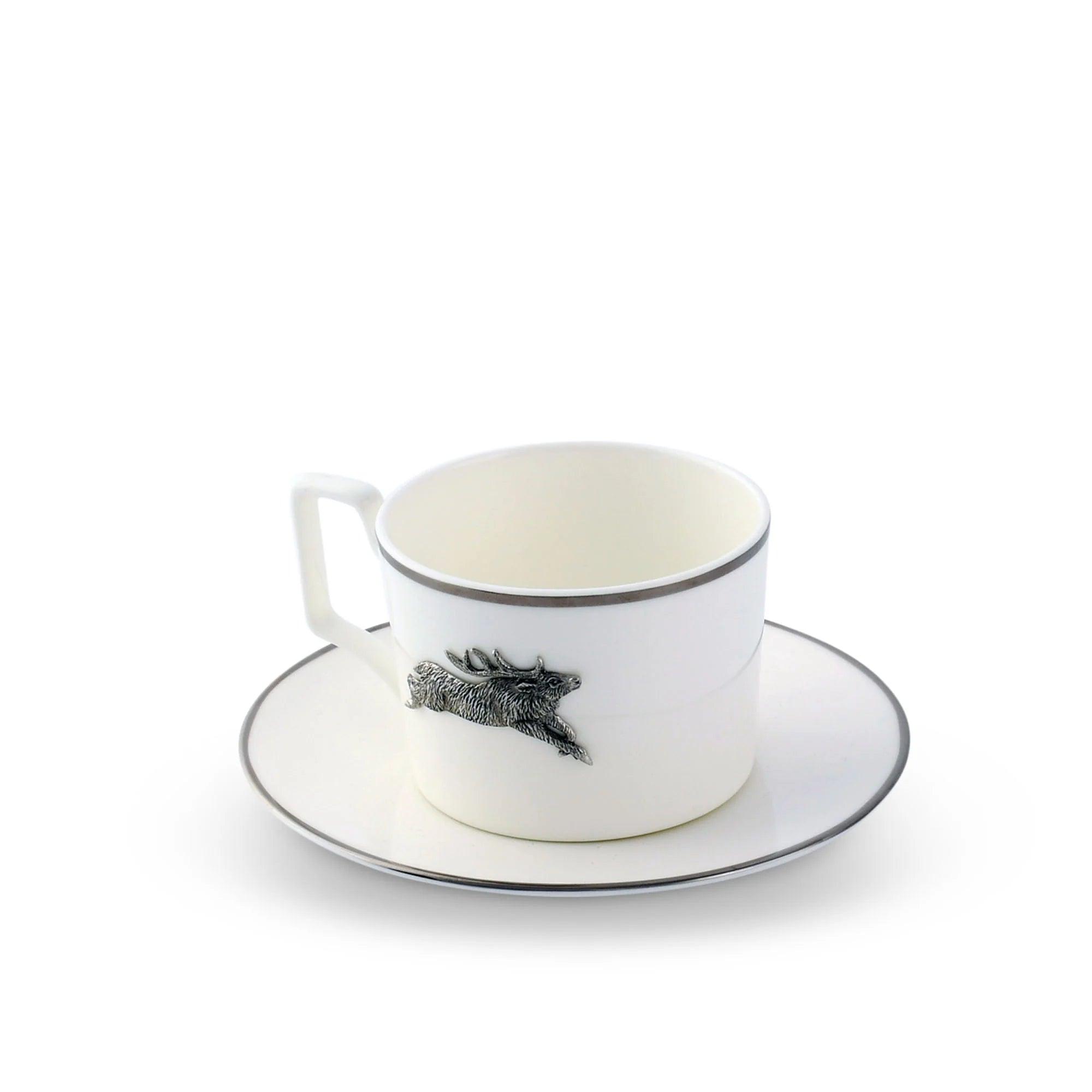 Premium Leaping Elk Bone China Dinnerware Set - Elegant Porcelain Plates, Bowls & Cups - Perfect for Fine Dining, Weddings & Special Occasions