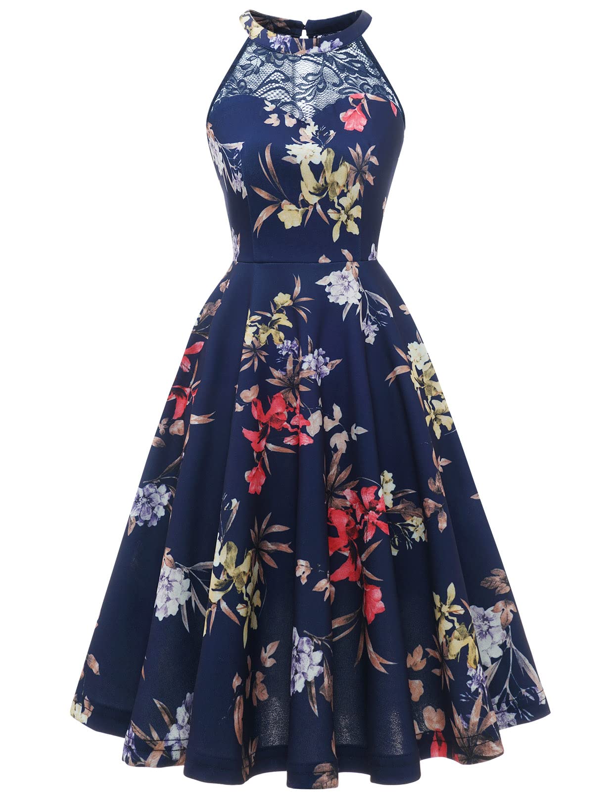 Elegant Vintage Halter Lace Cocktail Dress for Women - Prom, Wedding, Evening Party & Homecoming Short Dresses | Perfect for Cocktail Parties, Bridal Showers, and Formal Events