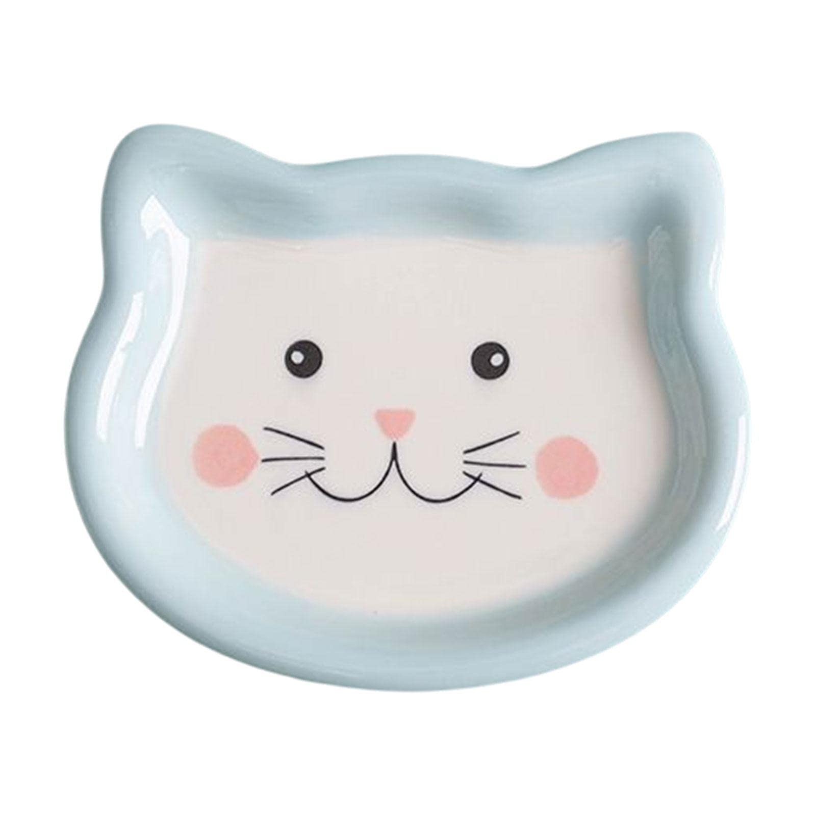 Premium Ceramic Cat Bowl - Small Pet Feeding Dish for Cats, Dogs, Chinchillas | Durable Blue Pet Food Bowl | Perfect for Wet/Dry Food & Water | Ideal for Home, Travel & Vet Visits
