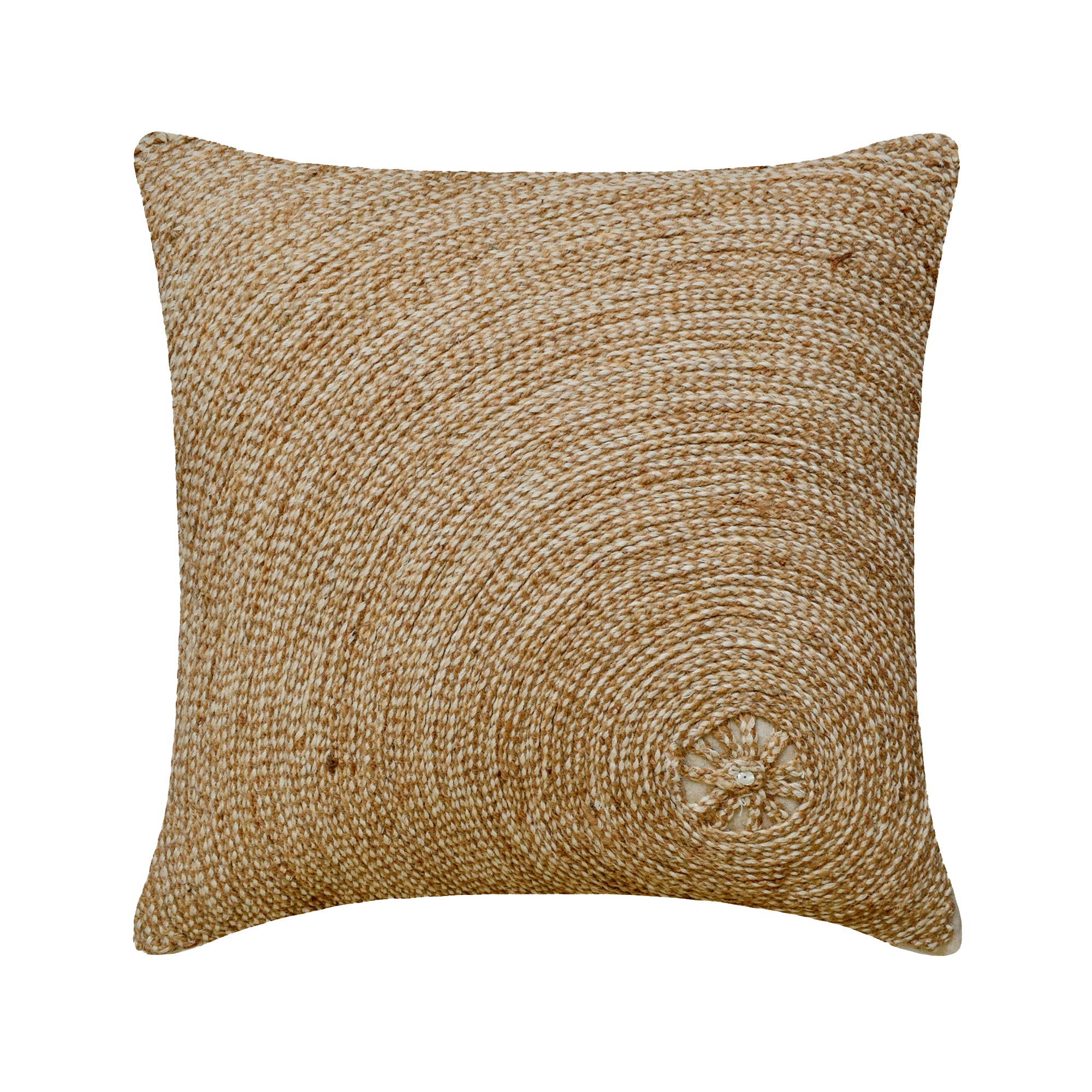 Back To Earth Natural Beige Cotton Linen Throw Pillow Cover - Soft & Breathable Home Decor for Sofa, Bed, Couch - Eco-Friendly Living Room & Bedroom Accent