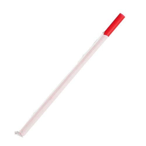 Karat C9130 7.75 Inch Giant Paper-Wrapped Straws (8mm Diameter) - Bulk Pack of 7500 Red Drinking Straws for Parties, Restaurants & Smoothie Shops