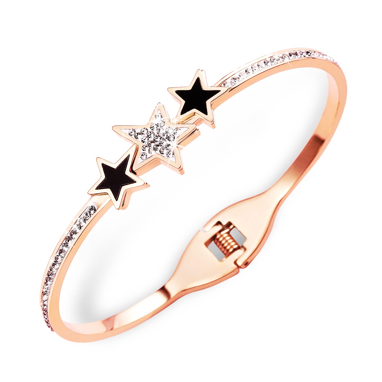 RIMAYZI Rose Gold Cuff Bracelets for Women - Elegant Jewelry Gift for Mom, Wife, Daughter, Sister & Girlfriend | Perfect for Birthday, Mother's Day & Friendship | Everyday Wear, Date Night & Special Occasions