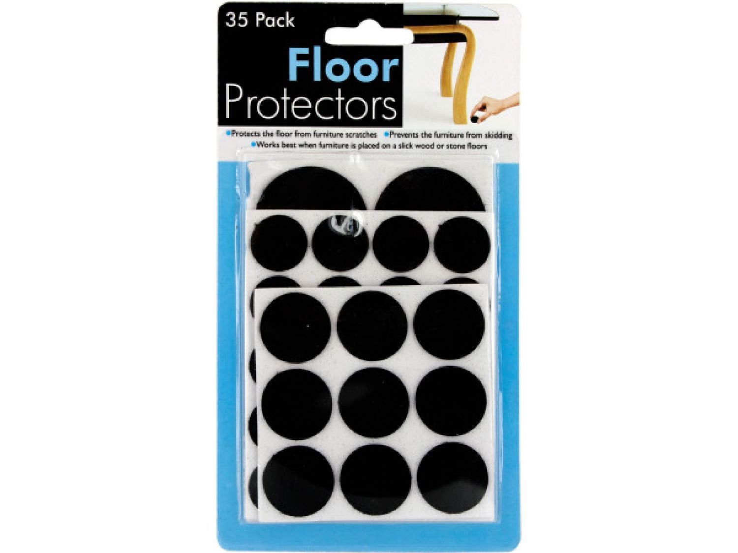 Bulk Buy Floor Protecting Furniture Pads - Set of 24 Heavy Duty Felt Pads for Chairs, Tables & Sofas | Prevent Scratches on Hardwood Floors & Carpets | Household Supplies & Furniture Protectors