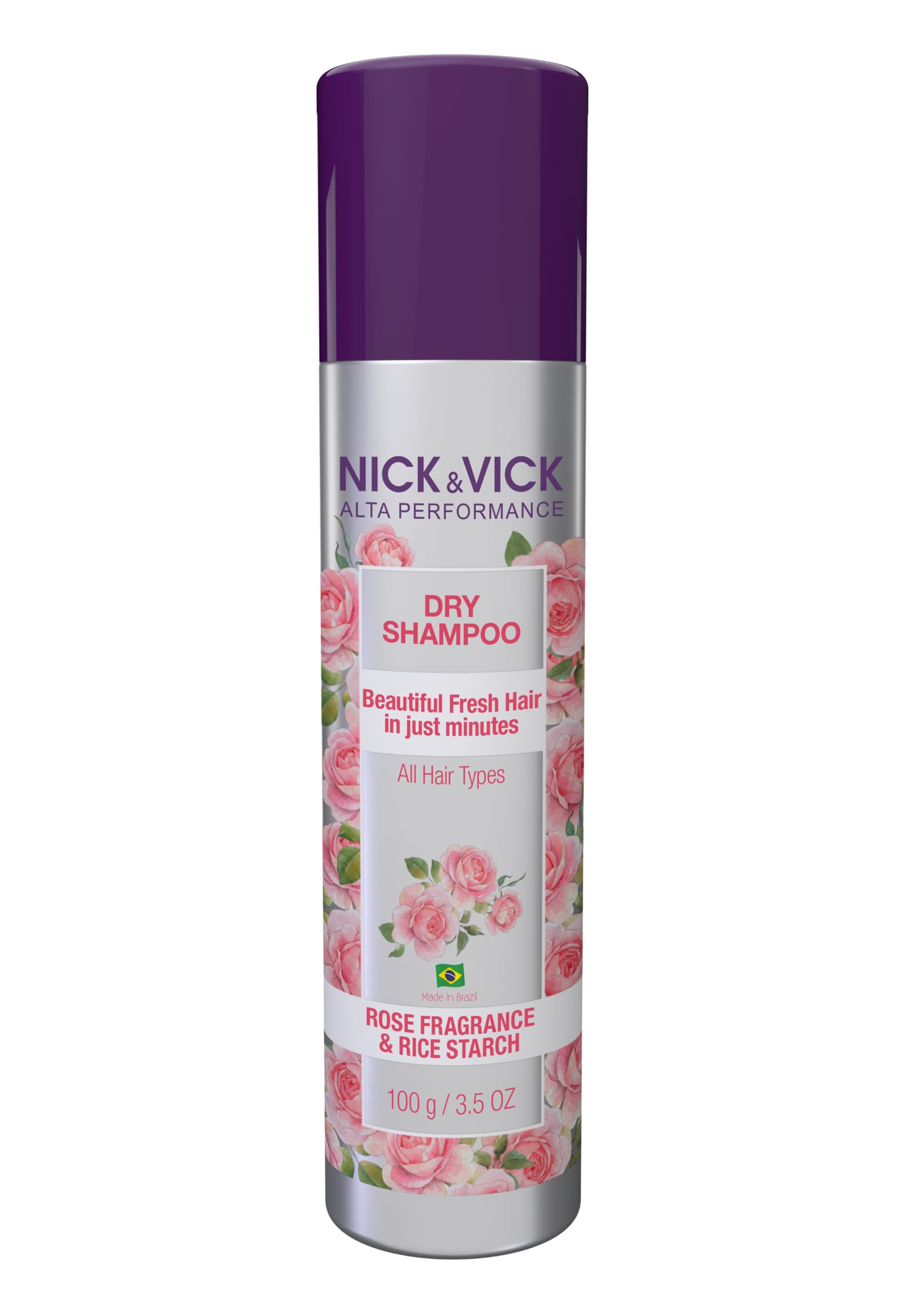 NICK & VICK Dry Shampoo with Rose Fragrance - Instantly Refreshes Hair | Volumizing & Oil Absorbing | Perfect for Travel, Gym & Busy Mornings