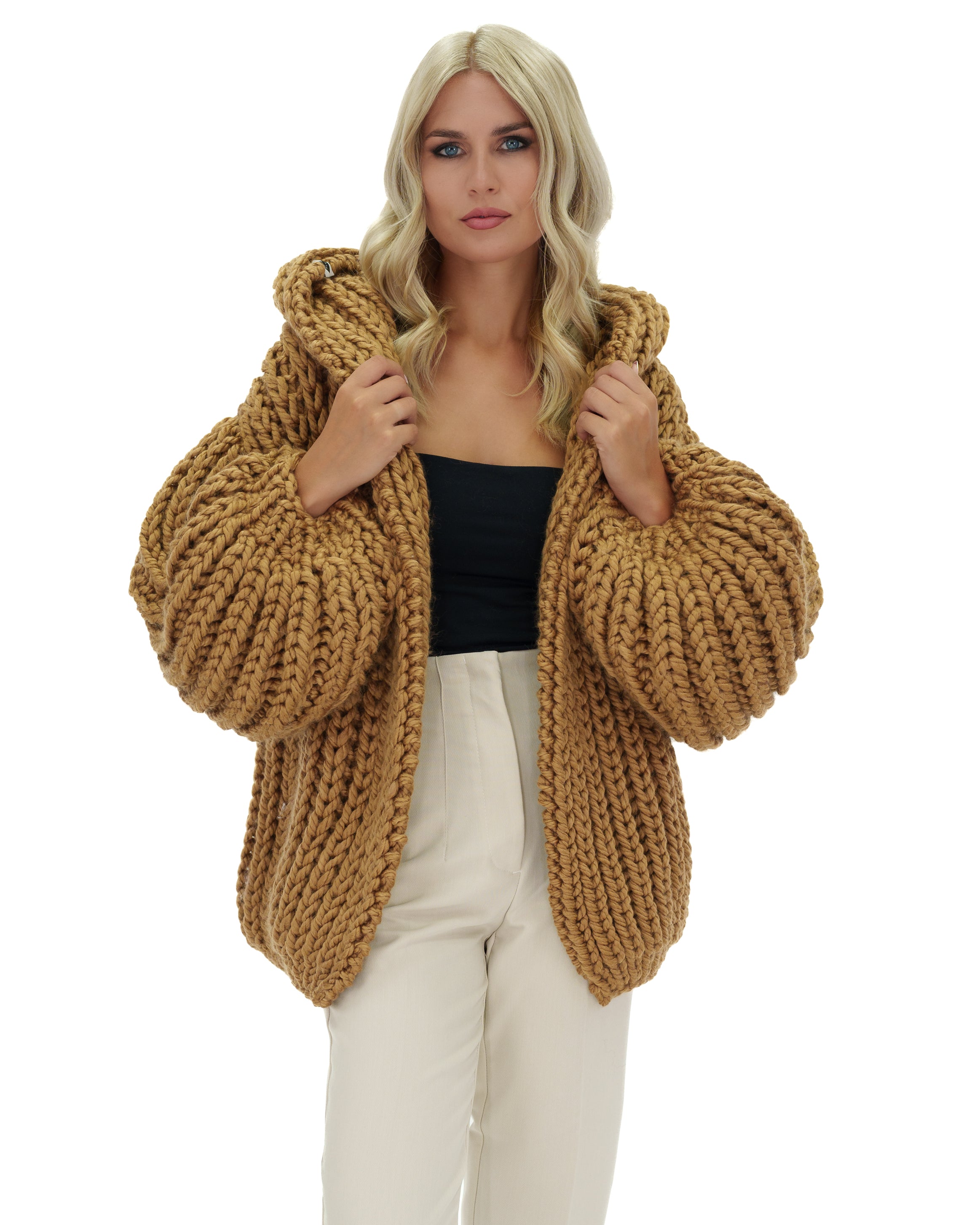 Stylish Hooded Chunky Cardigan for Women - Cozy Oversized Knit Sweater | Perfect for Fall, Winter & Casual Outfits