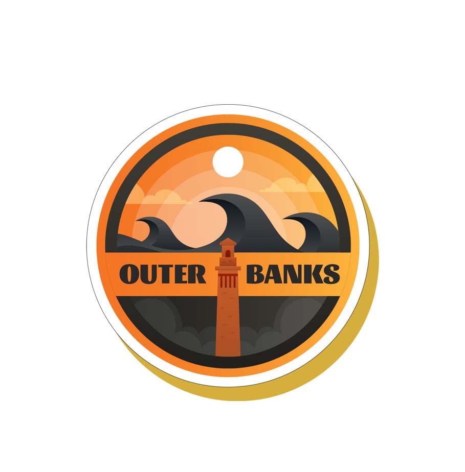 Outer Banks 3 Inch Waterproof Vinyl Decal - Durable Sticker for Car, Water Bottle, Laptop, iPad, Window, Cooler, Luggage, Bumper, Toolbox & Locker - Perfect for Travel, School, Office & Outdoor Adventures