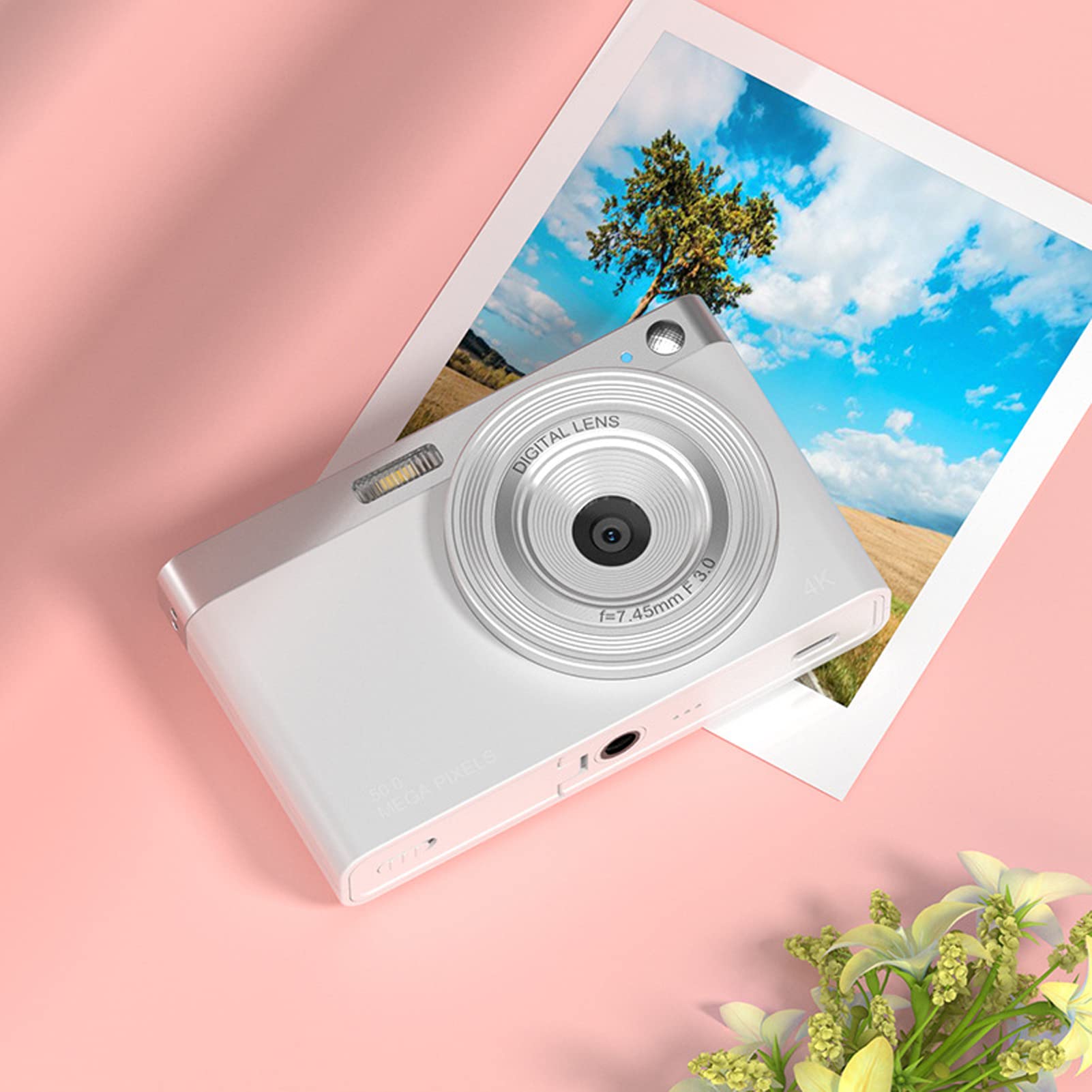 16X Zoom Digital Camera with 2.88in IPS HD Screen - Perfect for Macro Photography, Travel & Vlogging (White) - Capture Stunning Close-ups, Landscapes & YouTube Videos