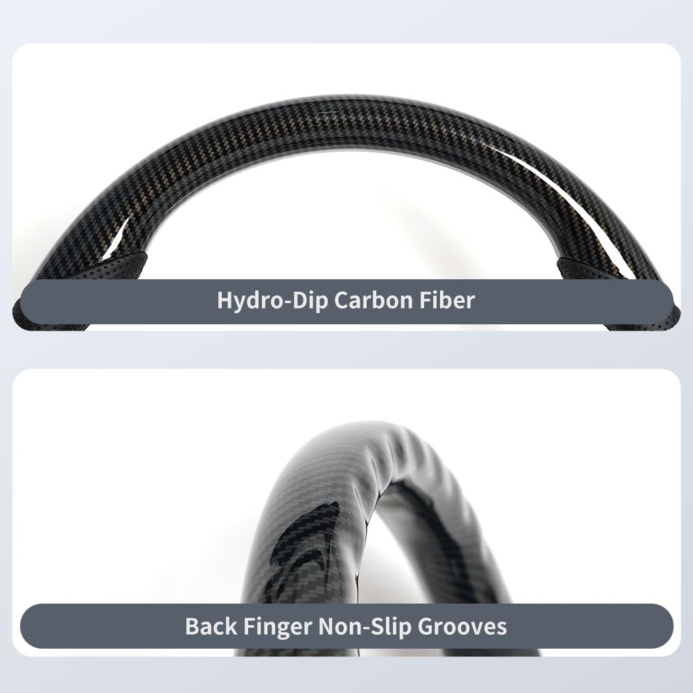 Hydro-Dipped Carbon Fiber D-Shaped Steering Wheel for Infiniti G37/G37X (2007-2013) - Sporty Racing Style Upgrade for Enhanced Grip & Driving Performance