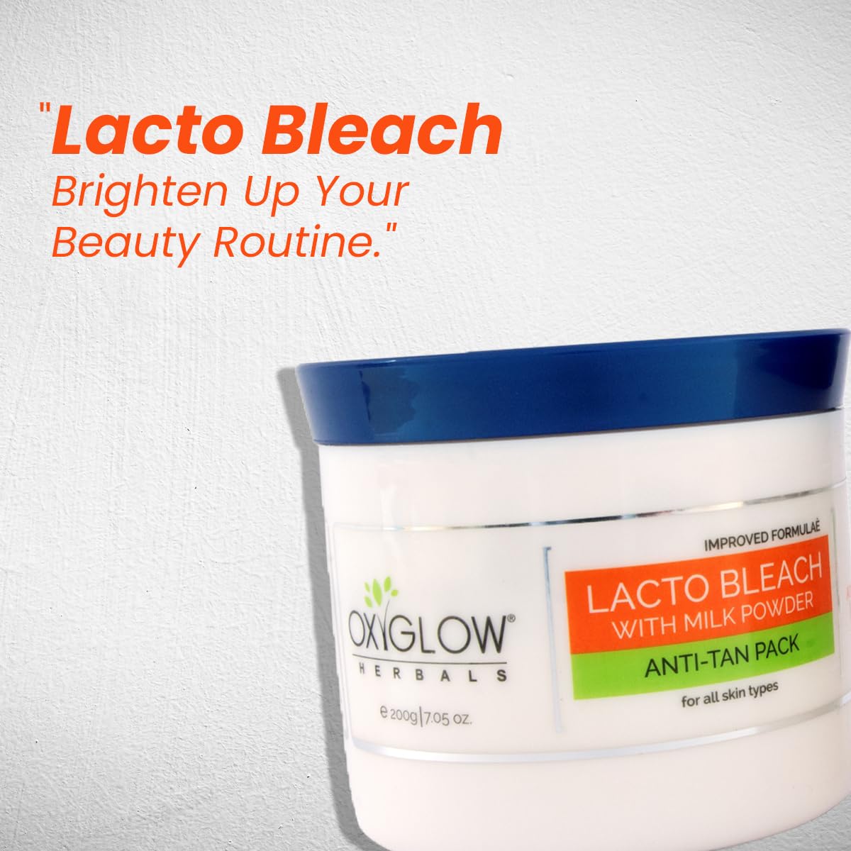 OxyGlow Herbals Bleach Cream with Milk Powder - Skin Whitening, Lightening & Brightening Treatment | Removes Tan & Hydrates Skin | 200g Herbal Face Bleach for Women | Perfect for Daily Skincare & Special Occasion Glow