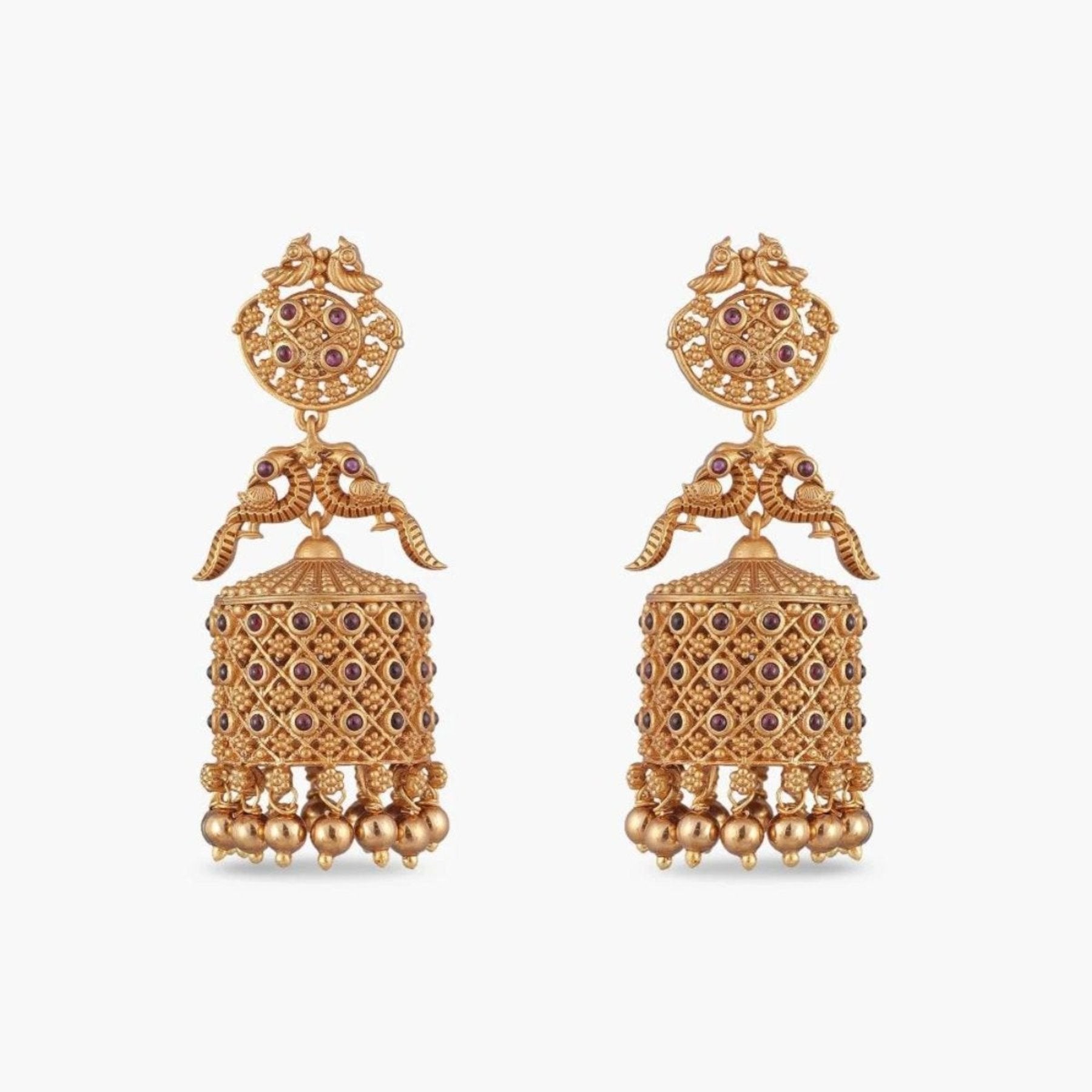 Dhvani Antique Jhumka Earrings - Traditional Indian Handmade Jewelry for Women - Perfect for Weddings, Parties & Ethnic Fashion