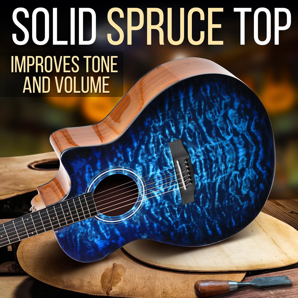 Best Acoustic Guitar Kit for Beginners - Full Starter Set with Case, Tuner & Accessories - Perfect for Home Practice, Camping & Outdoor Performances