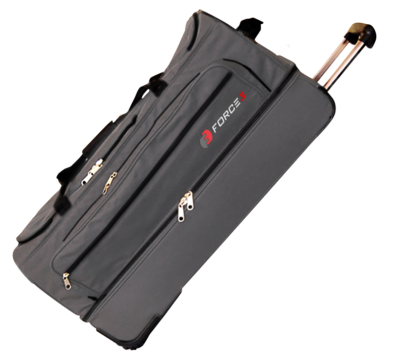 FORCE3 Ultimate Rolling Equipment Bag - Durable Heavy-Duty Sports Gear Storage with Wheels for Baseball, Football, Gym & Travel - Perfect for Athletes, Coaches and Team Equipment Transport
