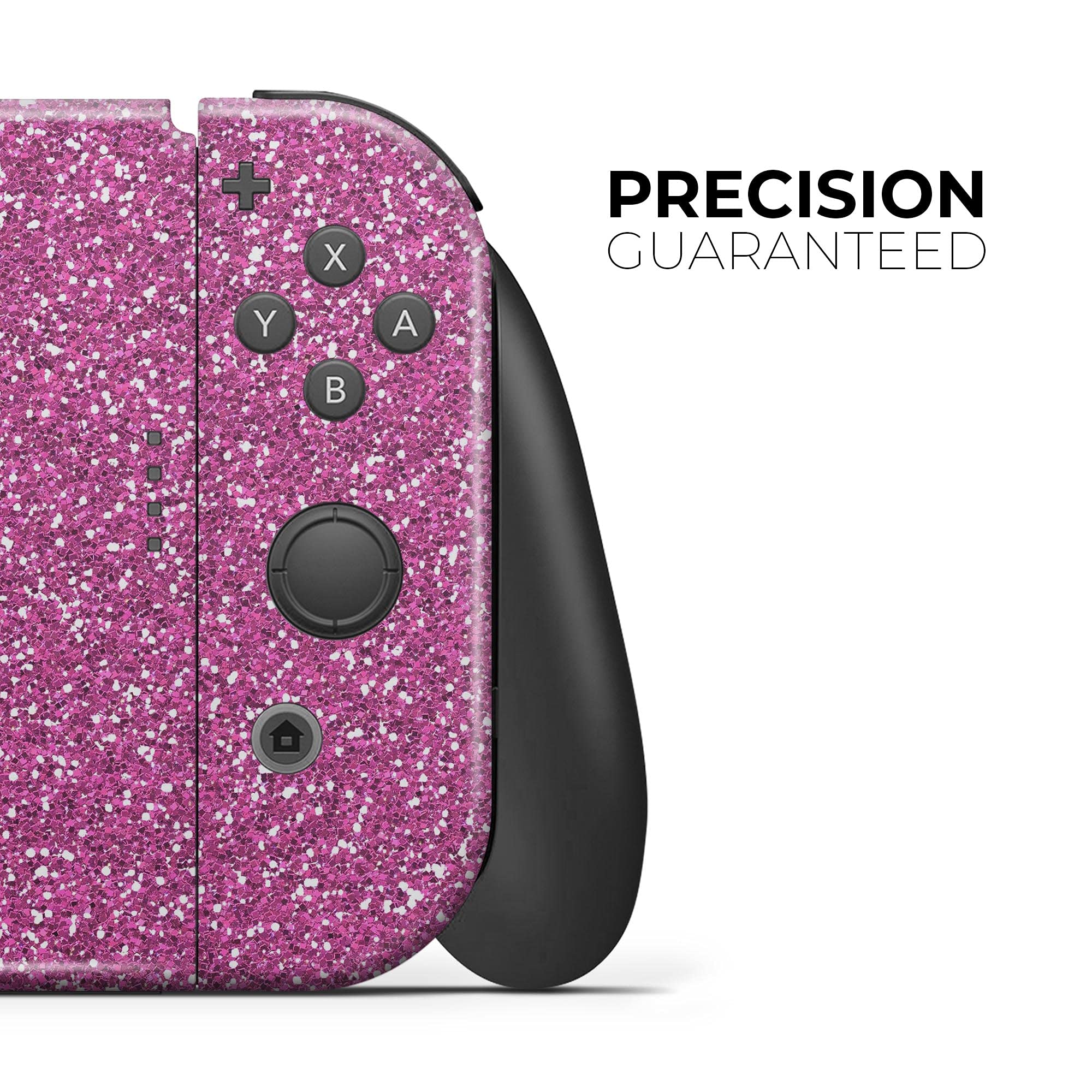 Nintendo Switch OLED Dock Skin - Sparkling Pink Metallic Glitter Vinyl Wrap Cover | Scratch-Resistant, Removable Protective Decal | Perfect for Gaming Setups & Personalized Console Protection