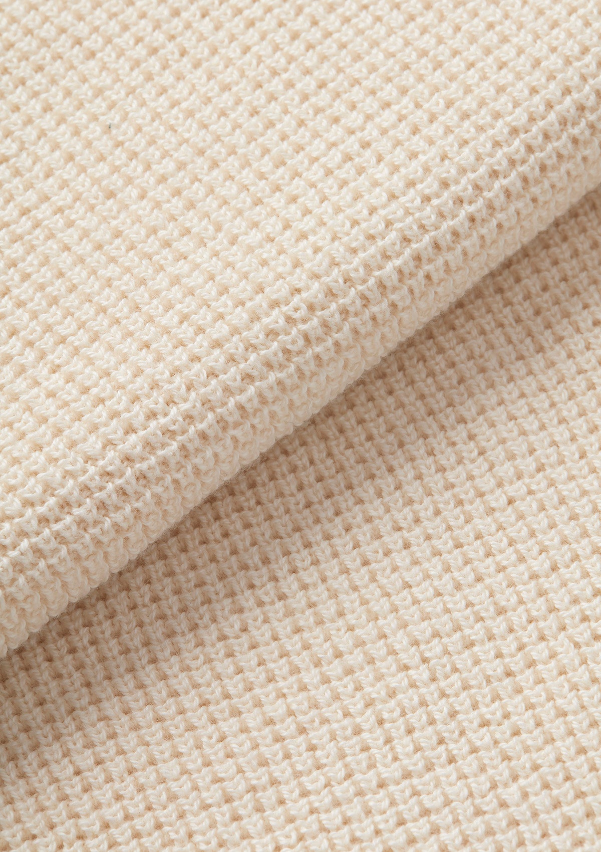 Soft Cream Waffle Knit Polo Shirt for Men - Comfortable Casual Wear for Office, Golf & Everyday Outfits
