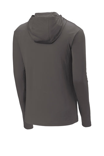 Sport Tek PosiCharge Competitor Iron Grey Hooded Pullover - Lightweight Performance Hoodie for Men & Women - Gym, Running, Outdoor Activities