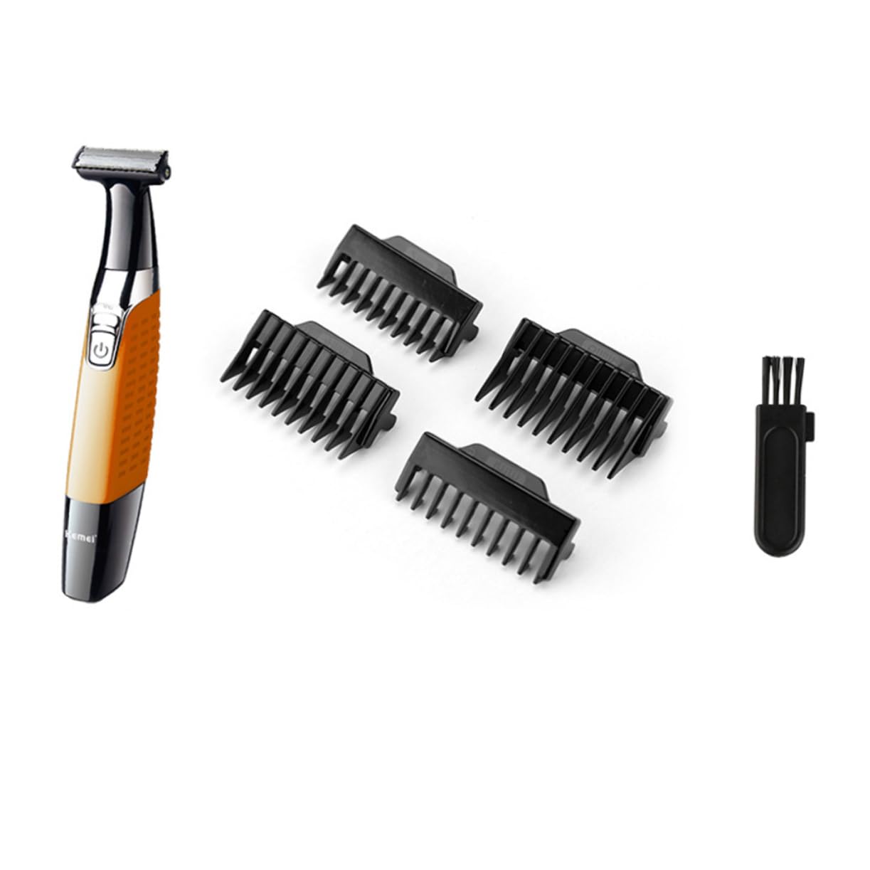 Minkissy USB Rechargeable Back Hair Shaver for Men - Long Handle Back Hair Trimmer & Body Groomer - Painless Hair Removal Razor for Personal Grooming (Orange) - Perfect for Shaving Hard-to-Reach Areas at Home or Gym