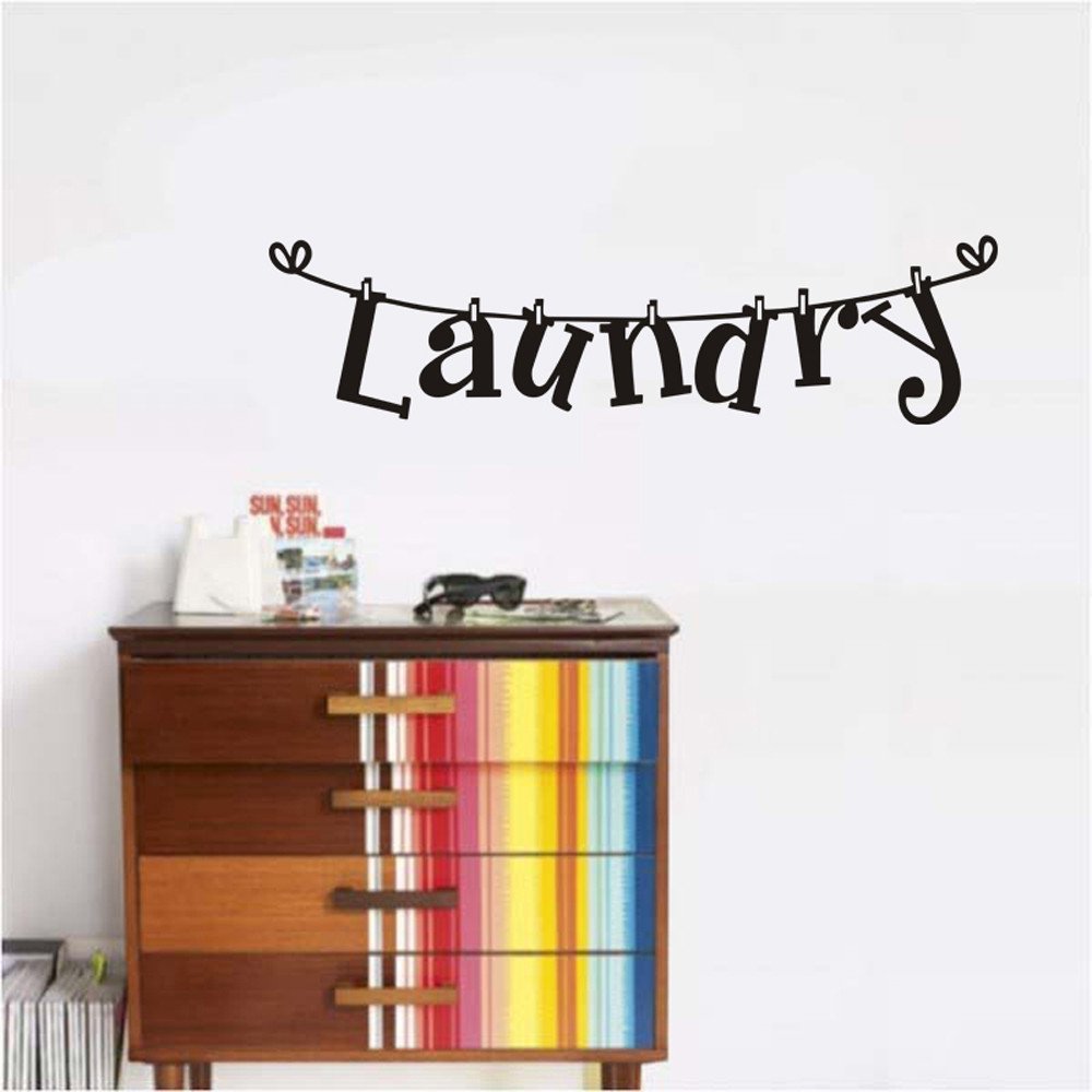 Celendi Botanical Wall Art - Removable Vinyl Decal for Home & Laundry Decor