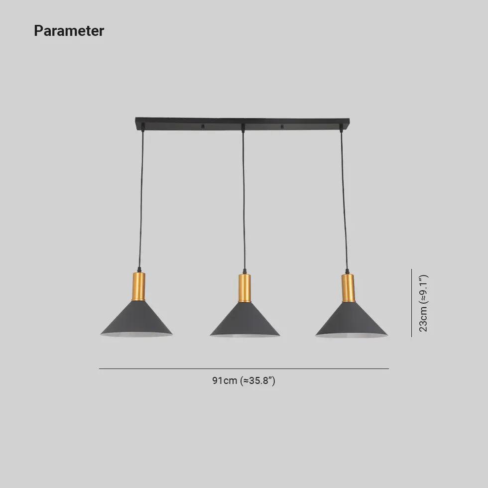 Modern 3-Light Cone Design Pendant Light for Dining Room - Elegant Ceiling Fixture for Kitchen Island, Breakfast Nook & Home Decor