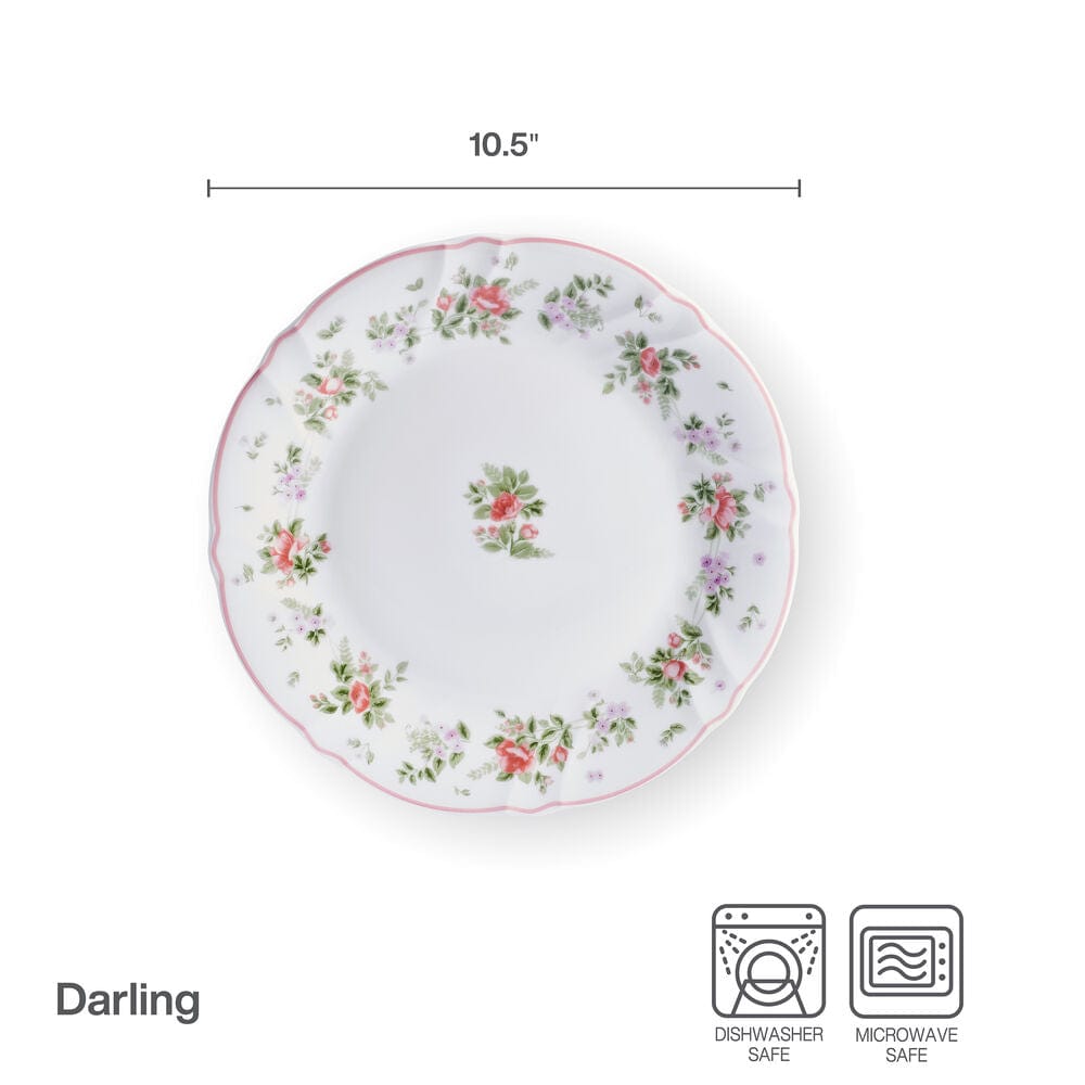 Stylish Set of 4 Ceramic Dinner Plates - Elegant Tableware for Family Meals, Dinner Parties & Home Decor