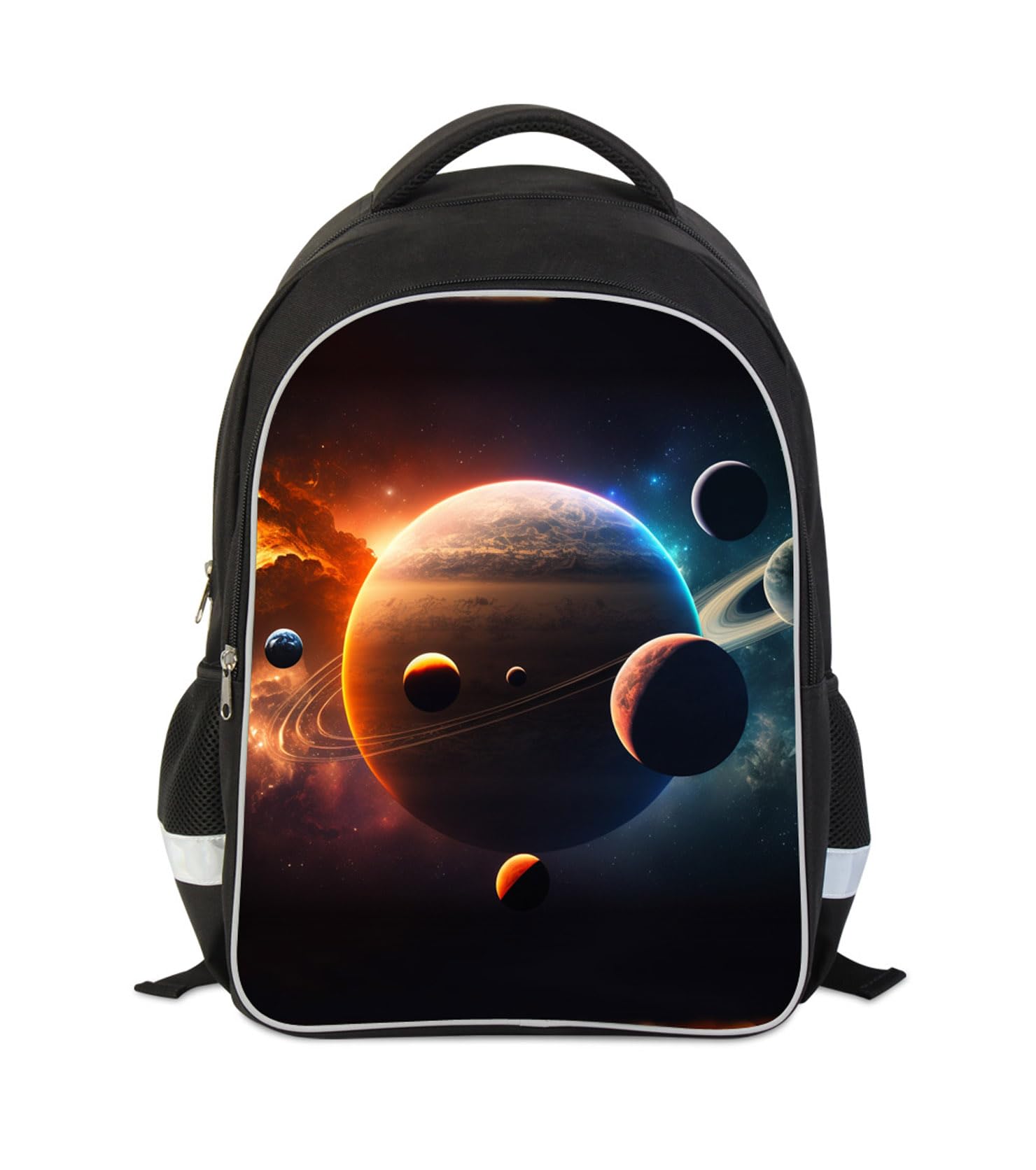 Solar System Backpack for Kids - Galaxy Themed School Bookbag with Tablet Compartment & Side Pockets | 17 Inch Space Planets Design Backpack for Boys & Girls | Durable Polyester Material | Perfect for School, Travel & Astronomy Enthusiasts