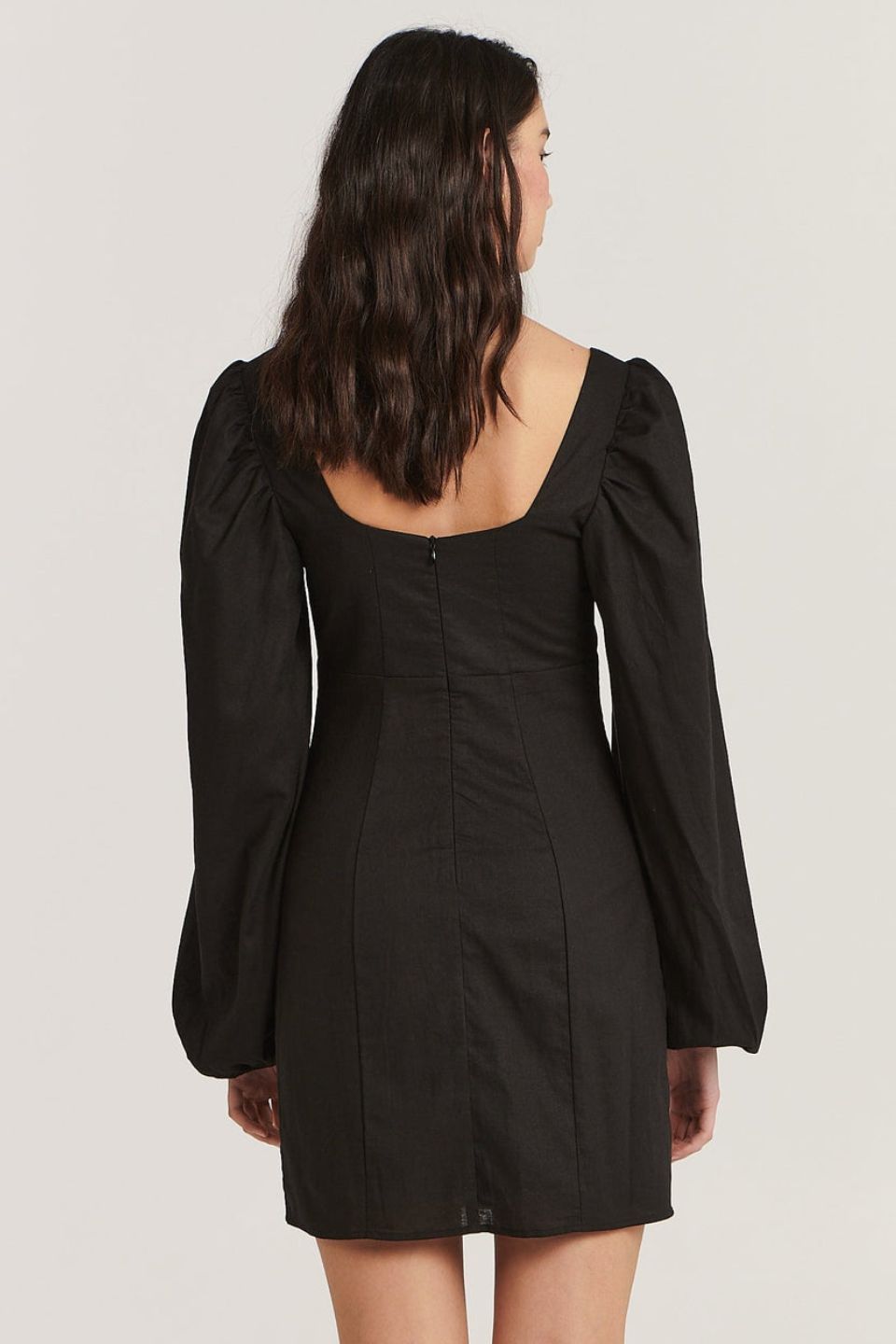 Andrea Black Long Sleeve Mini Dress for Women - Elegant Party & Night Out Outfit
