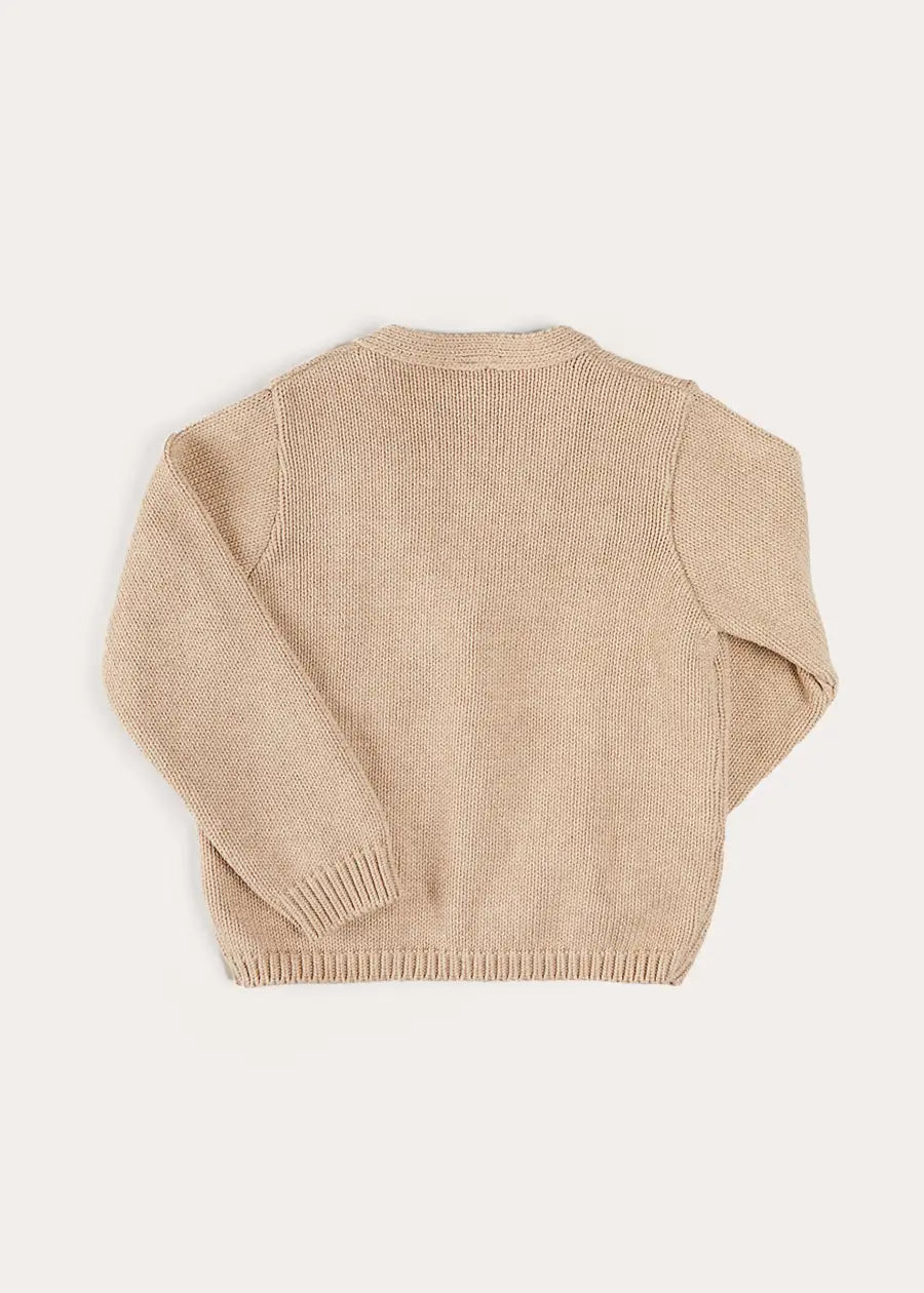 Camel Safari Button Detail Cardigan for Kids (Ages 4-10) - Perfect for Outdoor Adventures and Casual School Wear
