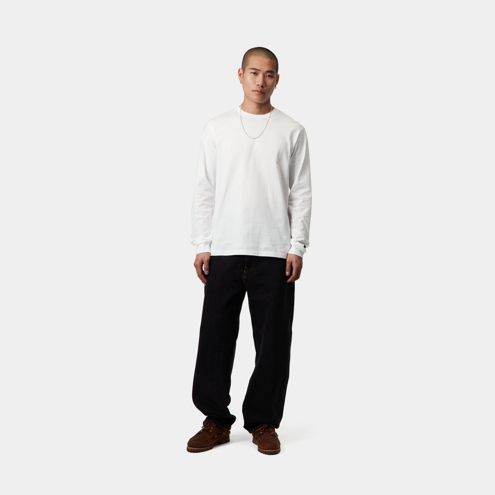 Premium Long Sleeve Basic T-Shirt for Men & Women | Soft Cotton Crewneck Tee | Classic White Casual Shirt | Perfect for Layering, Everyday Wear & Office Outfits