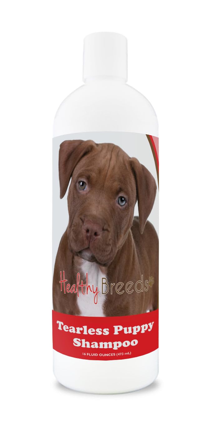 Healthy Breeds Pit Bull Tearless Puppy Shampoo - 16 oz Gentle Hypoallergenic Dog Wash for Sensitive Skin - Perfect for Bathing, Grooming & Odor Control