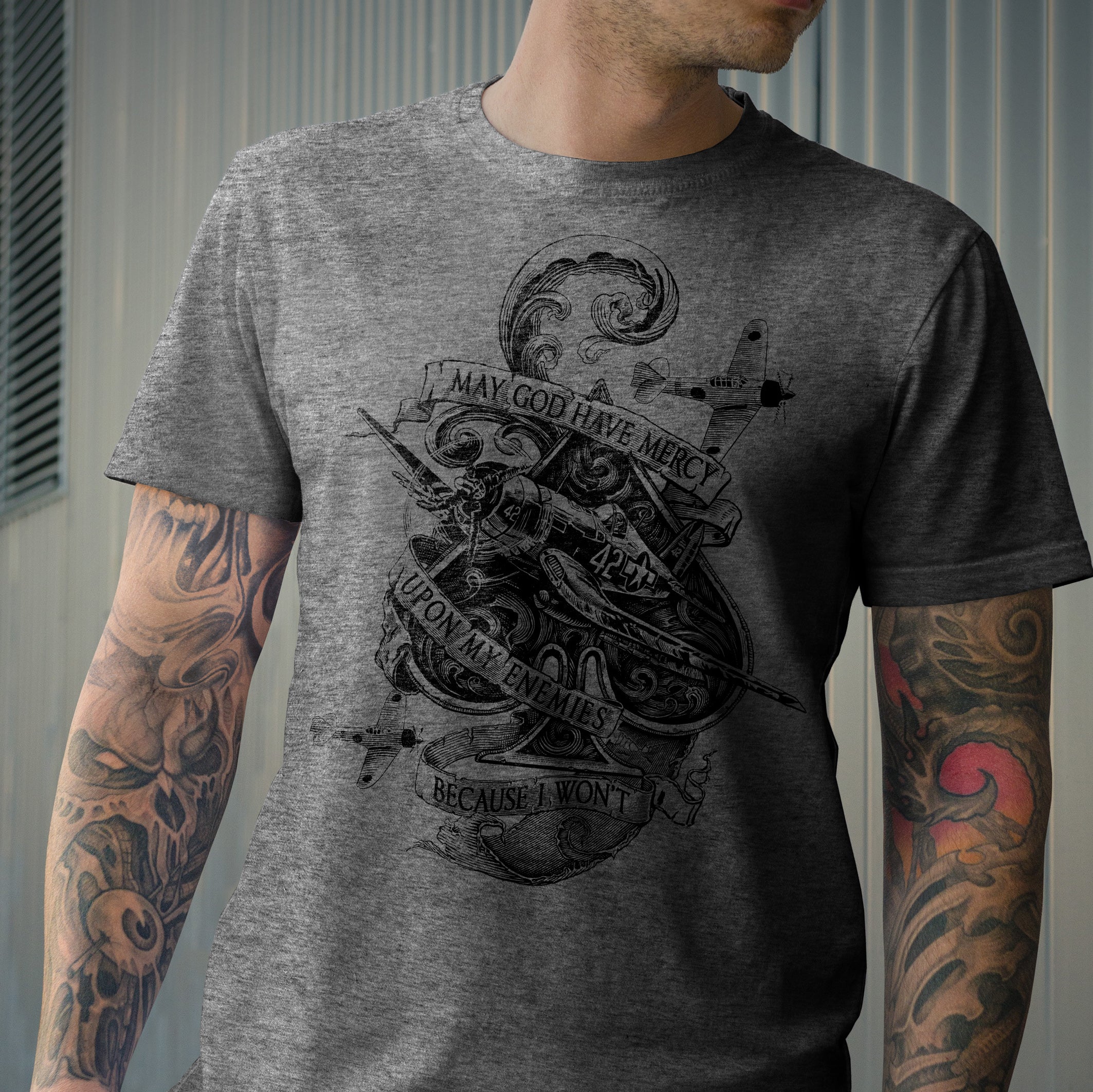Vintage WWII Aces of AOS T-Shirt - Military Aviation Graphic Tee for Men & Women - Perfect for History Buffs, Veterans Day & Casual Wear