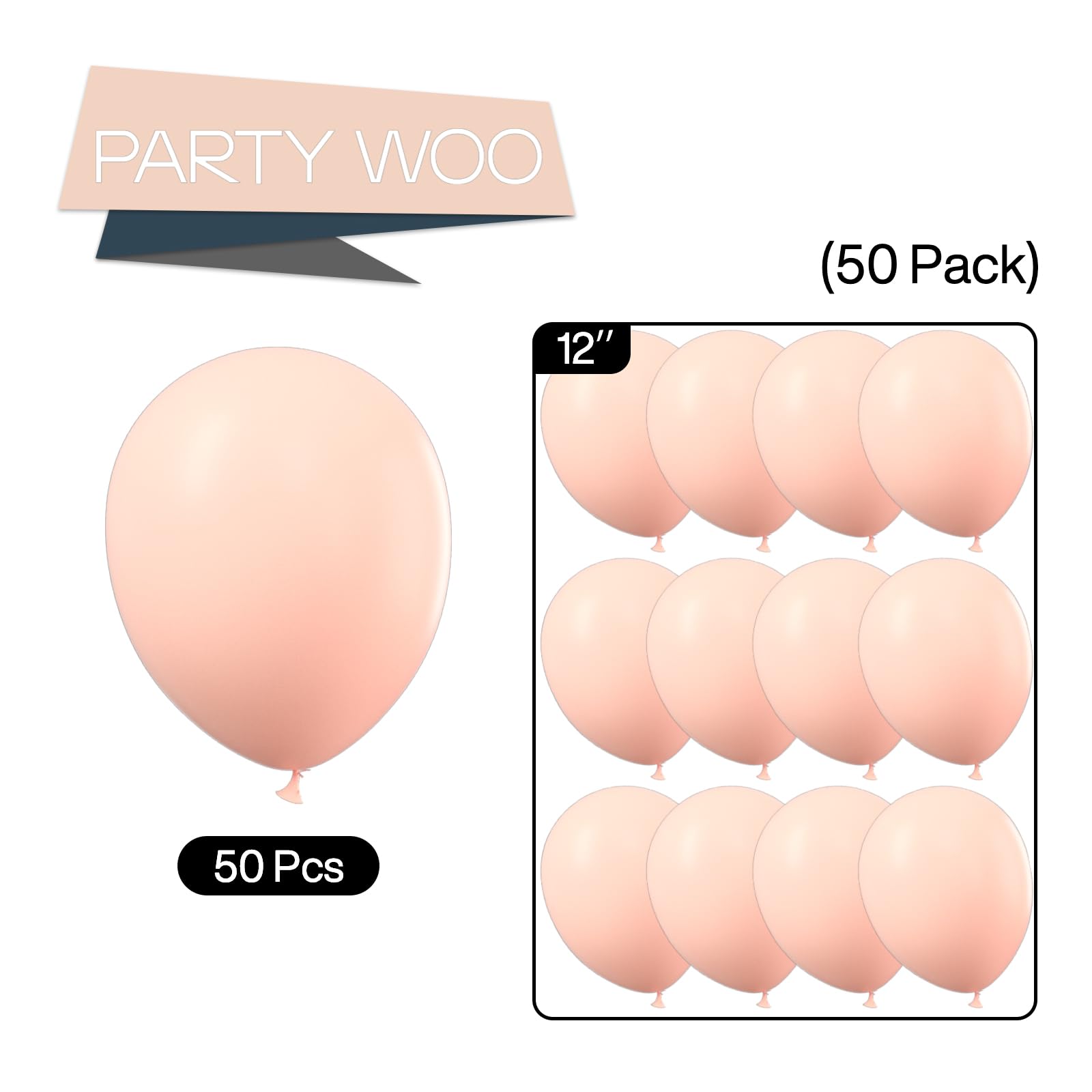 50 Pack Pastel Orange Balloons 12 Inch - Peach Balloons for Balloon Garland, Arch, Party Decorations, Birthday, Baby Shower, Wedding, Graduation - Perfect for Indoor/Outdoor Events & DIY Decor