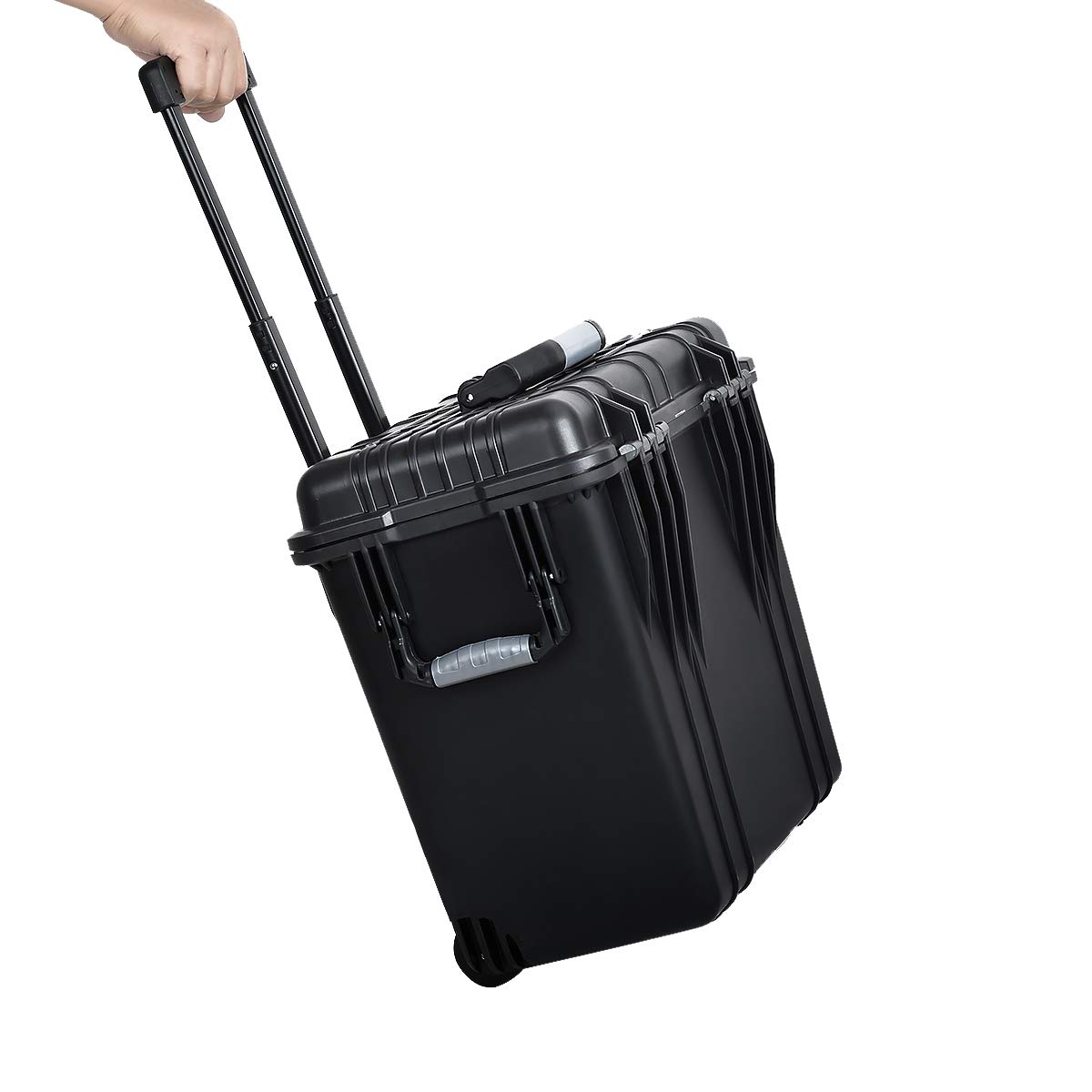 MEIJIA 19.88x12.01x18.11 Inch Waterproof Hard Case with Wheels & Handle - Customizable Foam Insert for Drones, Cameras, Lenses - Portable Protective Storage for Travel, Outdoor Photography & Equipment Transport
