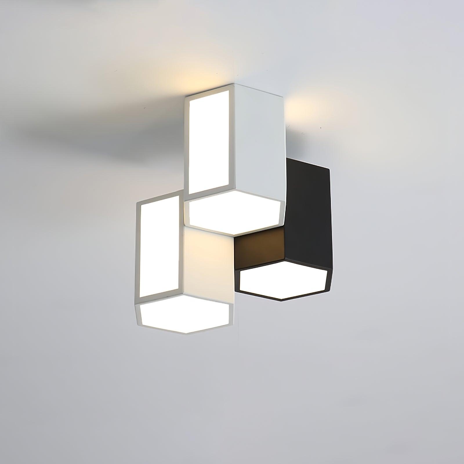Modern Geometric Ceiling Light Fixture - Stylish Hexagon Design for Living Room, Bedroom & Dining Room - Energy Efficient LED Lighting for Home Decor