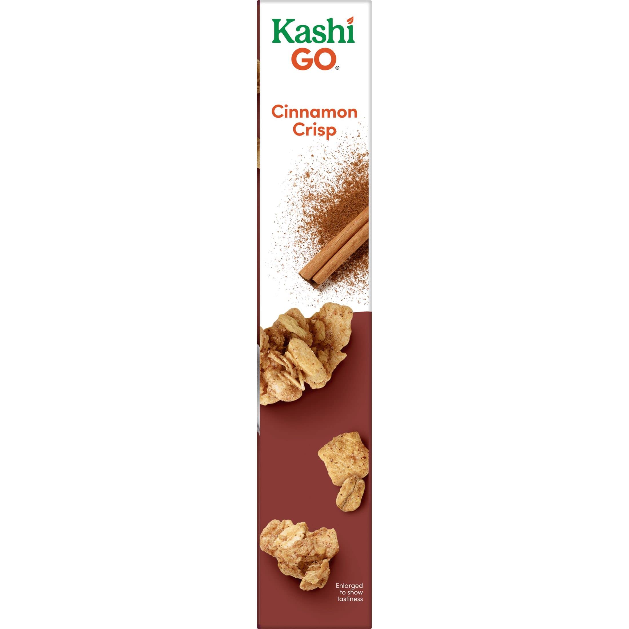 Kashi GO Cold Breakfast Cereal - Vegan Protein & Fiber Cereal, Cinnamon Crisp Flavor, 14oz Box | Healthy Morning Meal, Quick Vegan Breakfast, On-the-Go Snack for Active Lifestyles