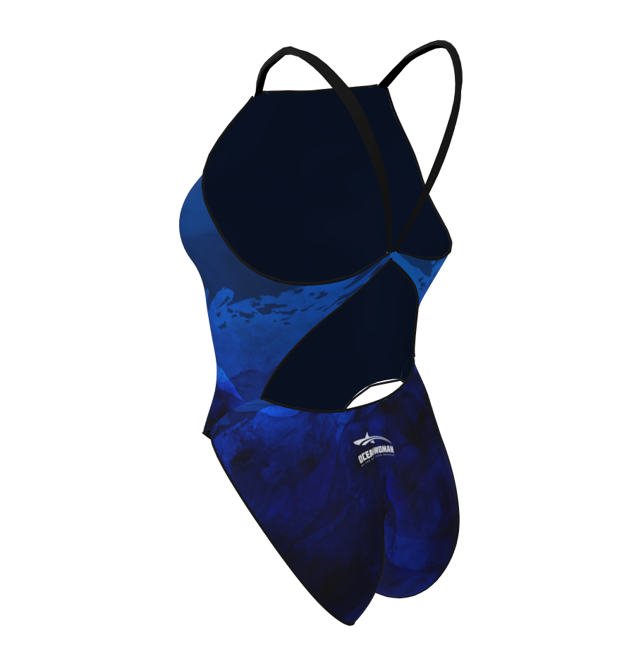 Women's Blue Wave One Piece Swimsuit - Sexy High Cut Bathing Suit for Beach, Pool & Summer Vacation | Tummy Control Swimwear with Adjustable Straps