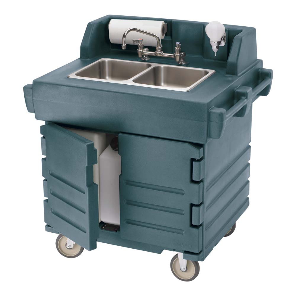 Cambro KSC402191 Camkiosk Hand Sink Cart - Commercial Mobile Handwashing Station for Food Service, Restaurants & Outdoor Events (Granite Gray)