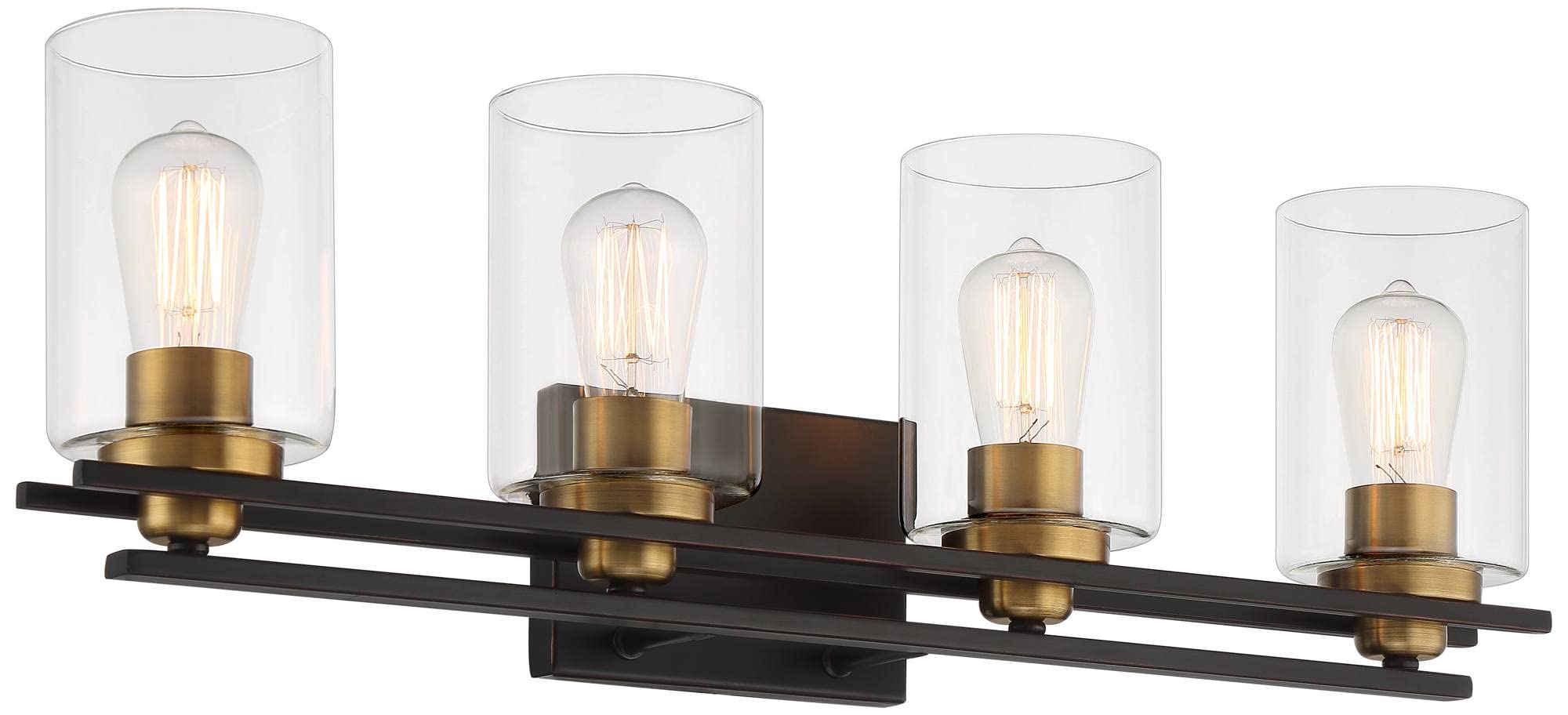 Possini Euro Design Demy Modern Industrial Wall Mount Light Fixture - Oil Rubbed Bronze & Gold Finish - 27