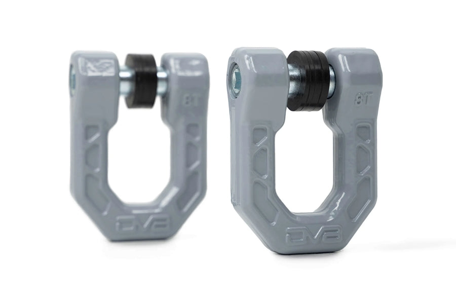 DV8 Elite Series D Ring Shackles - Heavy Duty Off-Road Recovery Shackles (2-Pack, Gray) - Perfect for Jeep, Truck & SUV Towing & Winching Accessories