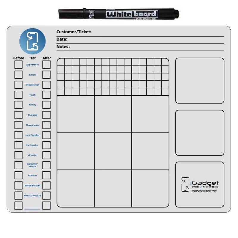 Professional Magnetic Repair Mat for iPhone - Customizable Workstation with Marker | Perfect for Phone Repair Shops & DIY Enthusiasts