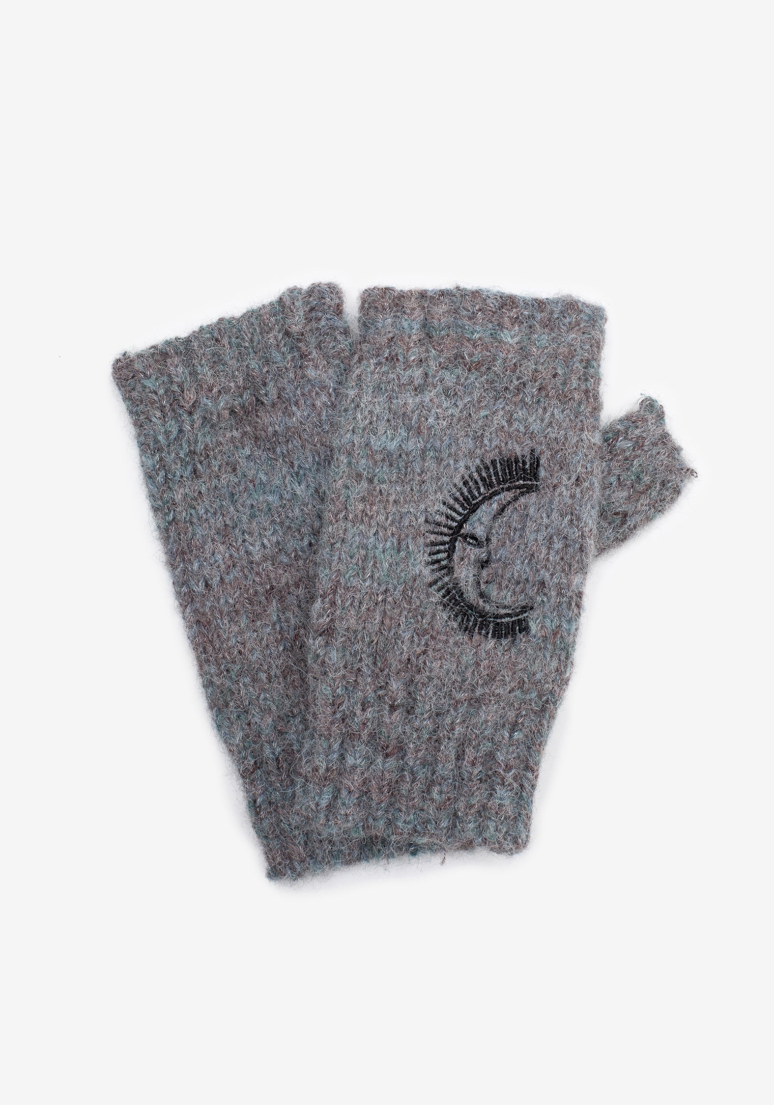 Mandragore Embroidered Knit Fingerless Gloves for Women - Gothic Lace Hand Warmers for Winter, Cosplay & Steampunk Fashion Accessories