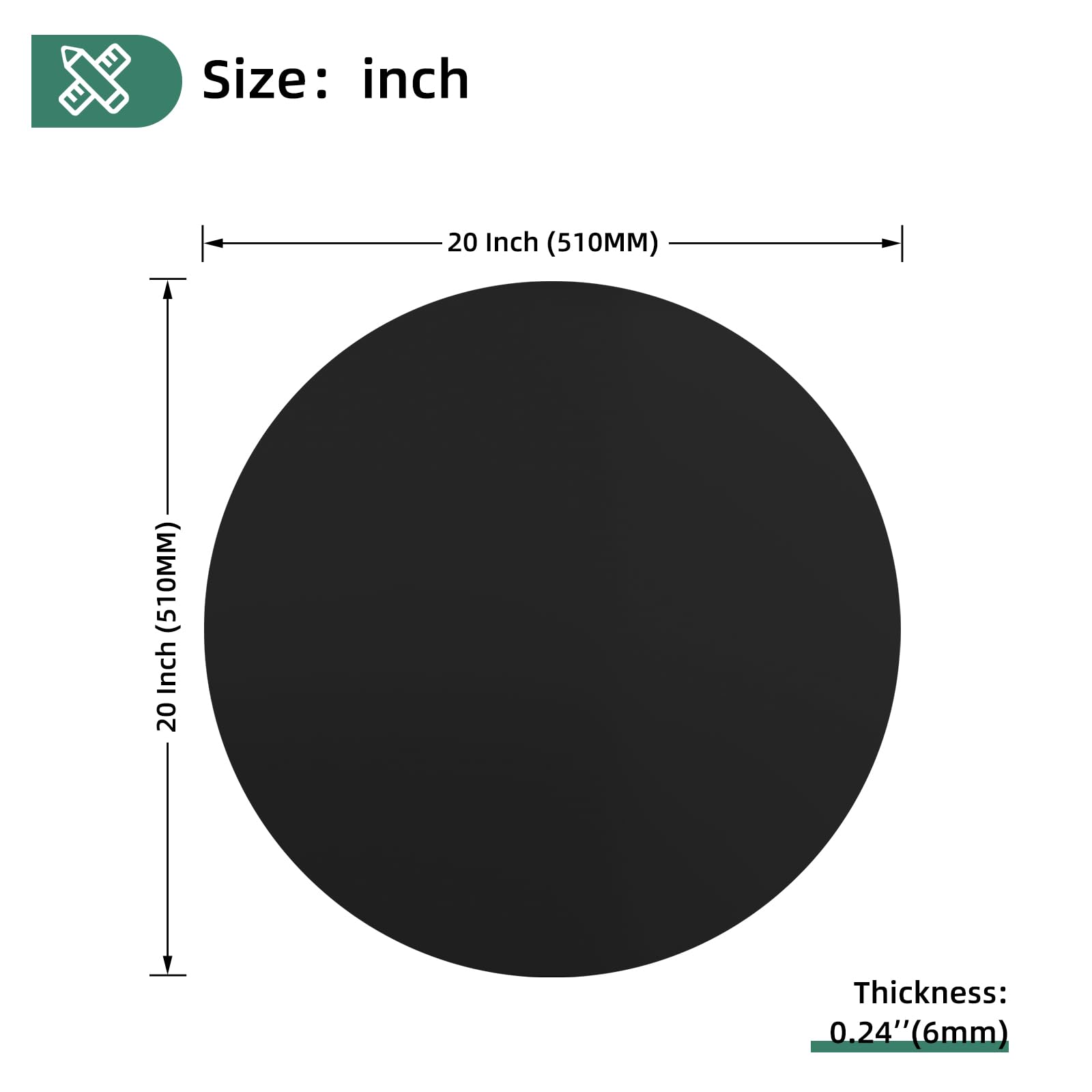 20 Inch Round Tempered Glass Table Top - 1/4