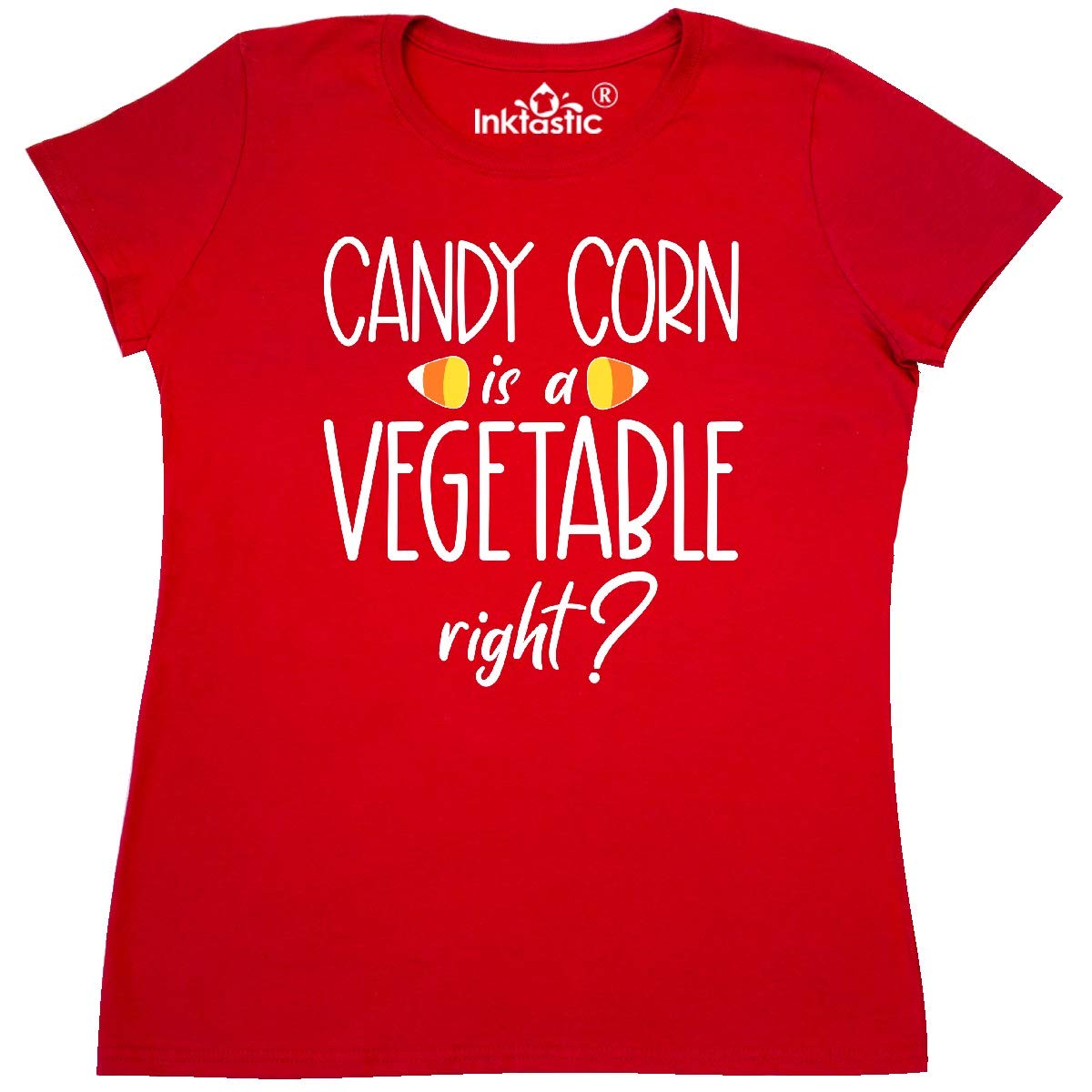 Halloween Candy Corn is a Vegetable, Right? Women's Funny Graphic T-Shirt for Halloween Parties & Costume Outfits