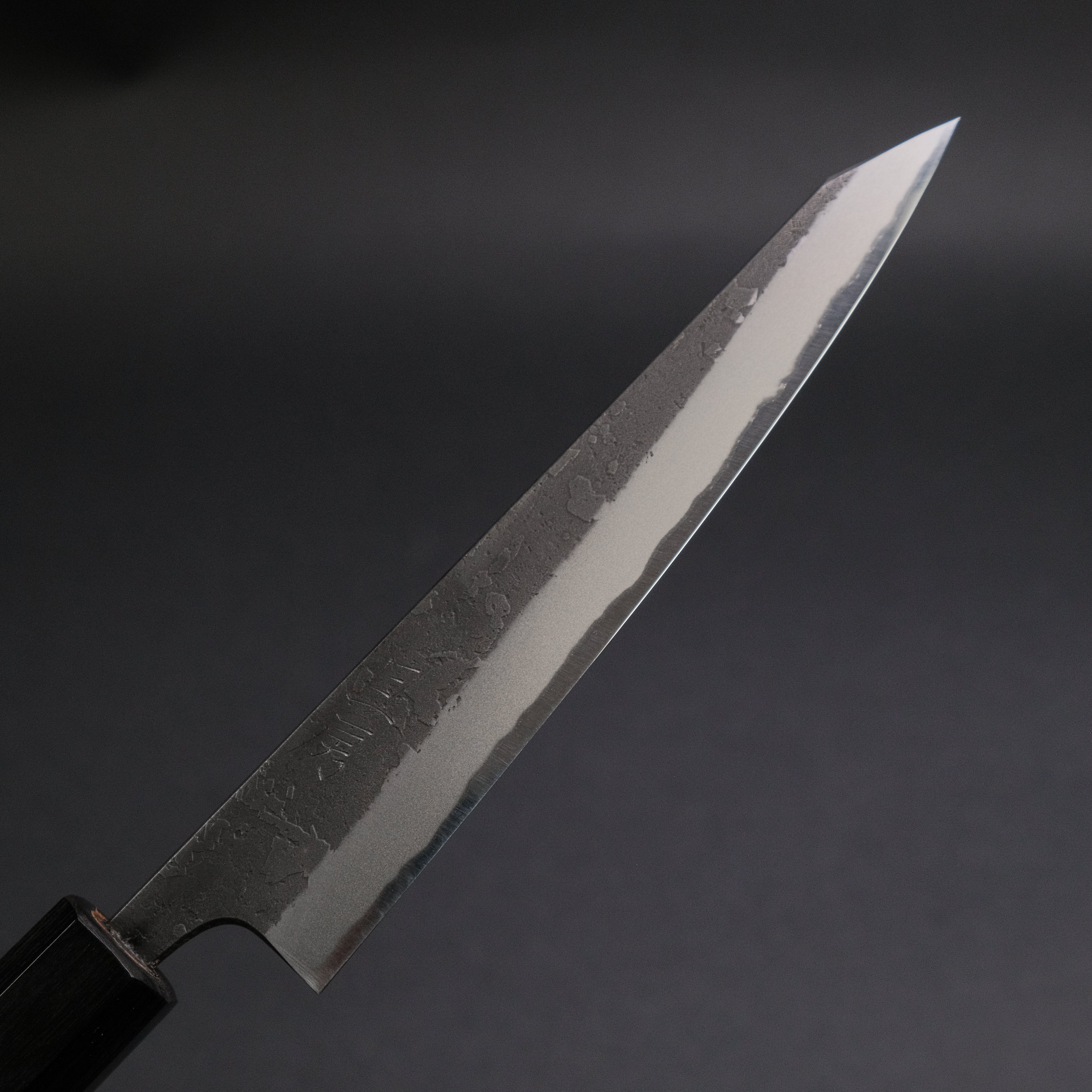 Akifusa Wakui Kurouchi Nashiji Blue #2 Kiritsuke Petty Knife 150mm with Ebony Handle - Japanese Chef Knife for Slicing, Chopping & Precision Cutting - Perfect for Home Cooks & Professional Kitchens