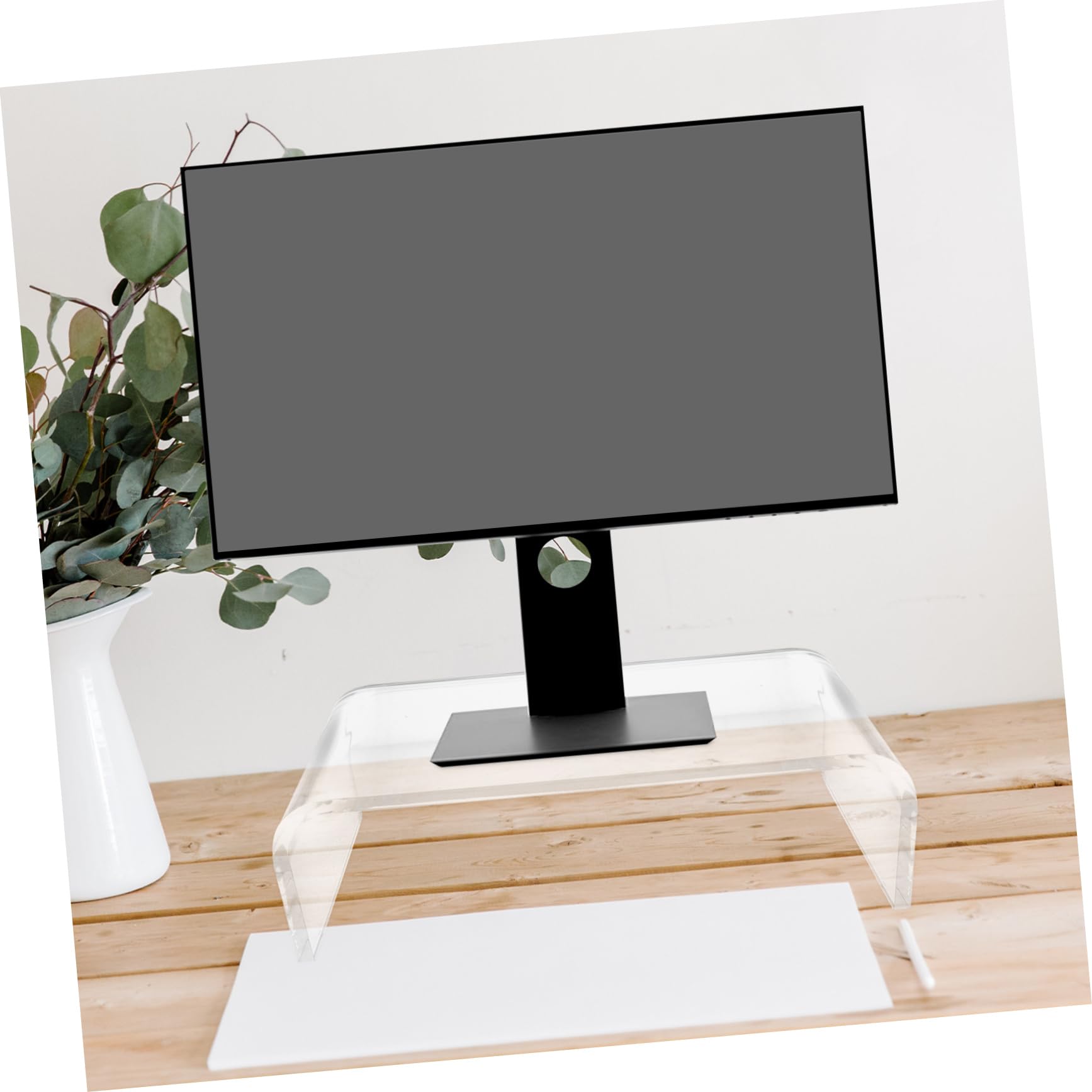 Operitacx Clear Acrylic Monitor Stand for Laptop & Printer - Adjustable Computer Riser with Display Shelf | Perfect for Home Office, Gaming Setup & Workspace Organization
