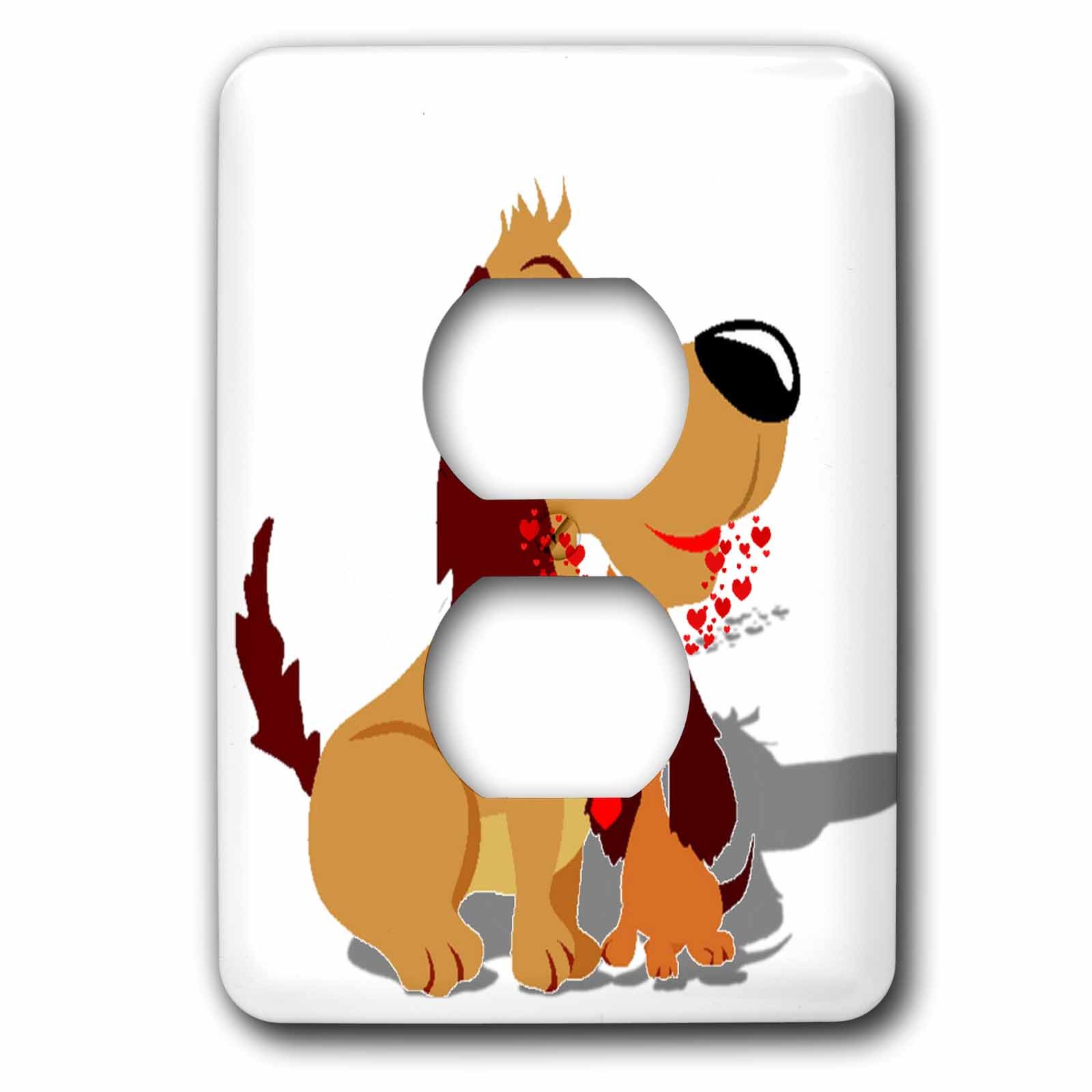 3D Rose Mother Dog with Puppy Outlet Cover - Decorative Electrical Socket Protector for Baby Safety - Perfect for Nursery, Kids Room & Pet-Friendly Homes