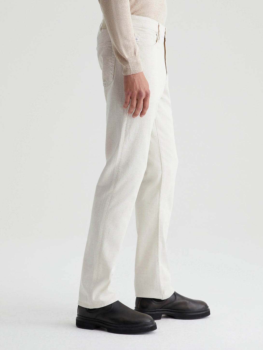 Everett Slim Straight Pants for Men - Natural Cotton Stretch Comfort Fit | Casual & Office Wear