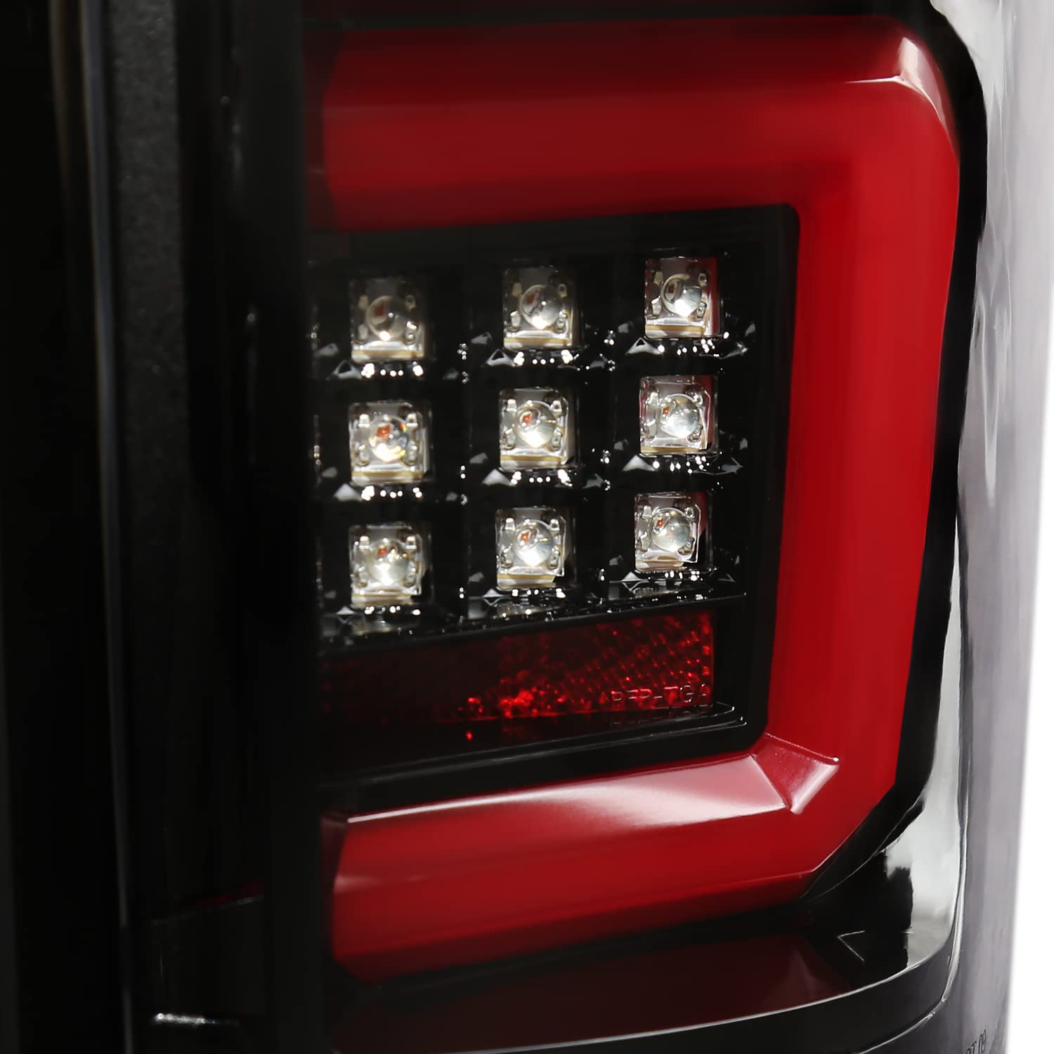 Spec-D Tuning Jet Black Tail Lights with Red LED Bar for 2009-2014 Ford F150 - Left & Right Pair Assembly - Upgrade Your Truck's Style & Night Visibility (Perfect for Off-Roading & Night Driving)