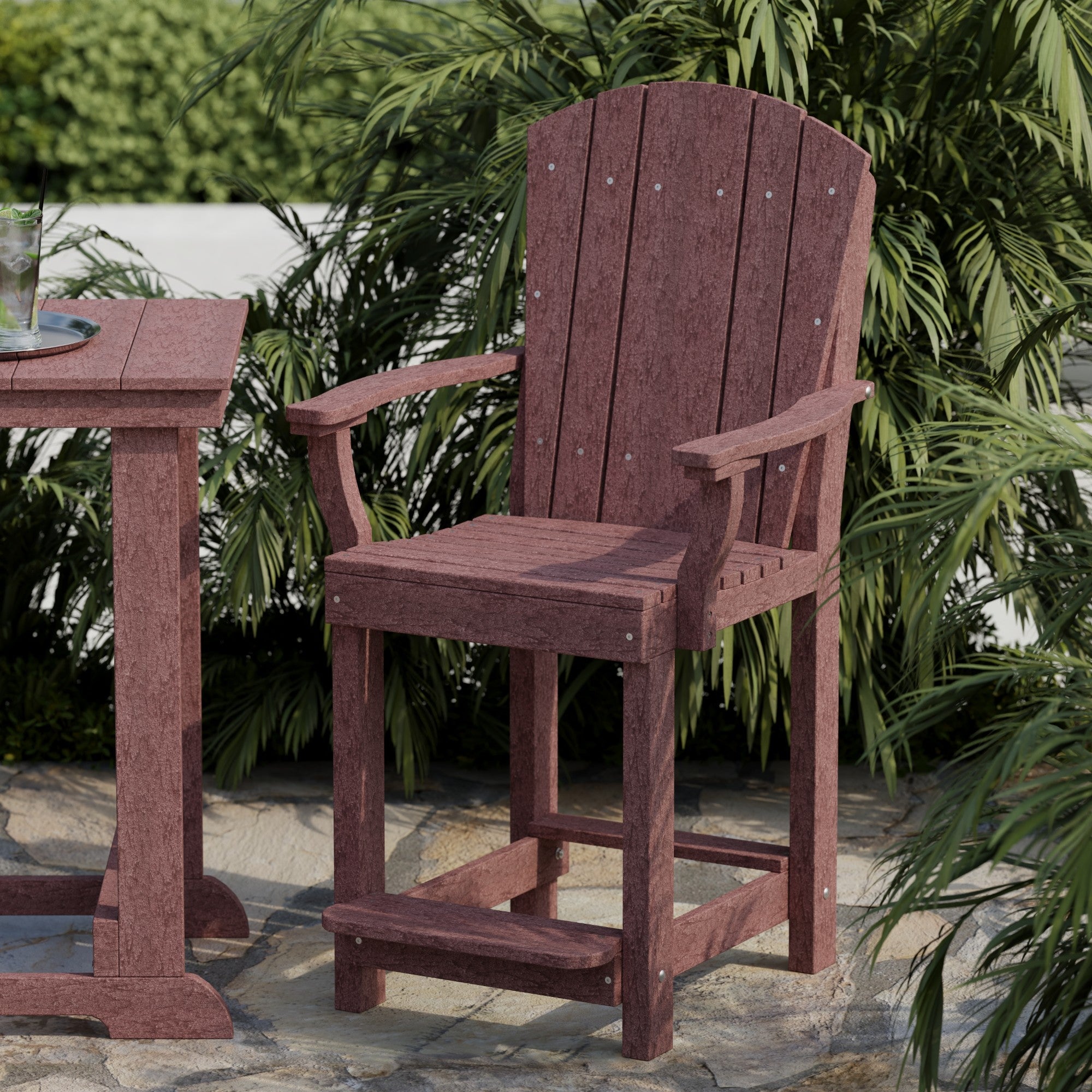 Heritage 3-Piece Patio Counter Height Bar Set - Outdoor Bistro Table & Stools for Backyard, Deck, Garden, Poolside Dining & Entertaining
